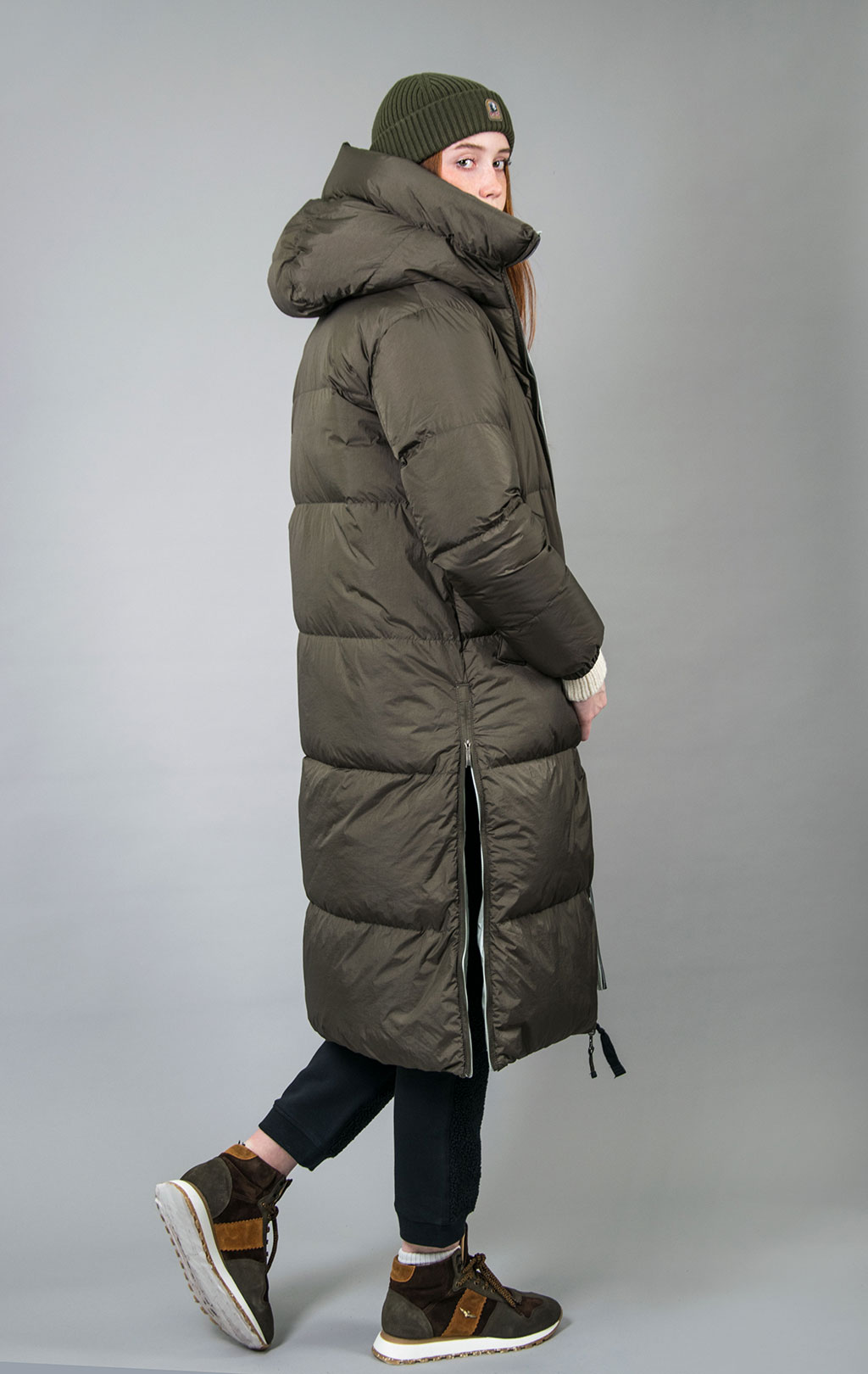 Женское пальто пуховое PARAJUMPERS SLEEPING BAG двустороннее FW 23/24 taglia olive-mochi 