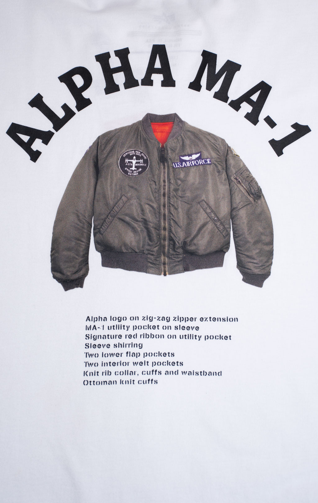 Футболка ALPHA INDUSTRIES ALPHA MA-1 TEE SS 24 white 