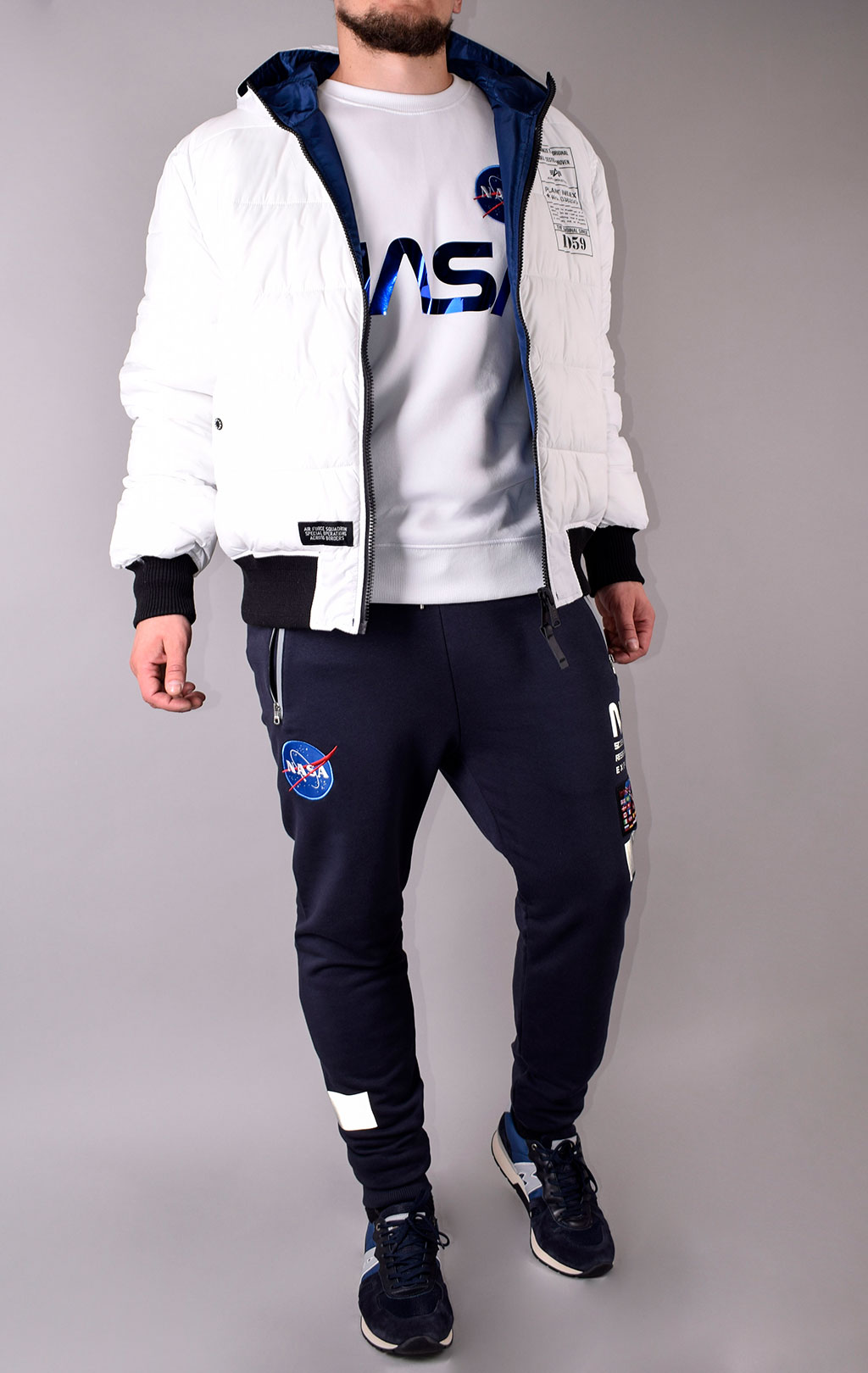 Куртка ALPHA INDUSTRIES HOODED PUFFER FD REV. new navy 