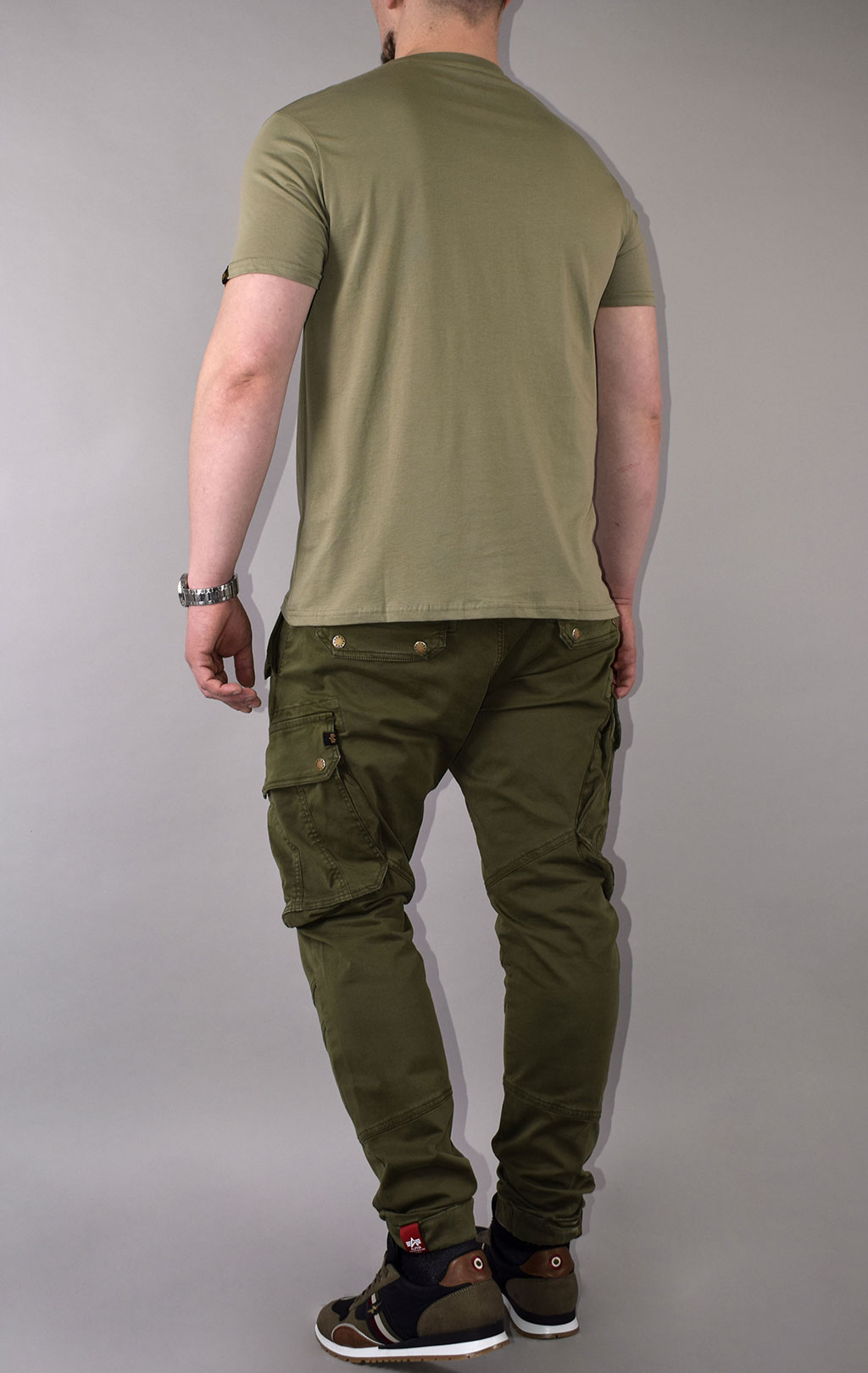 Футболка ALPHA INDUSTRIES BASIC T SMALL LOGO big size olive 