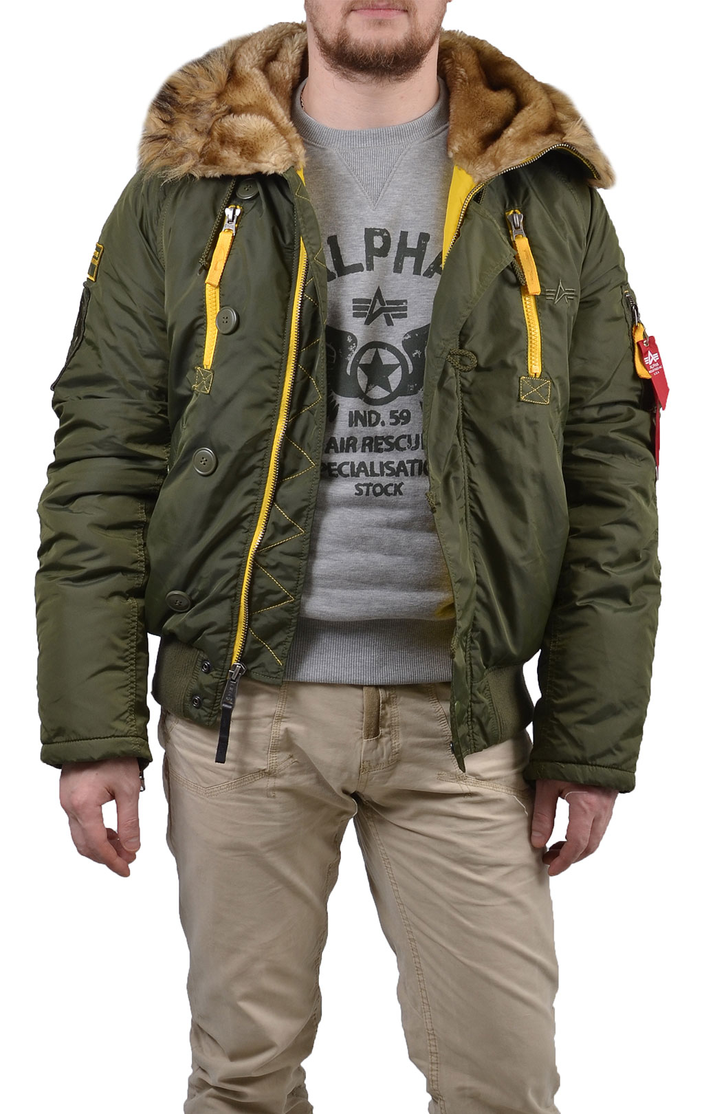 Аляска короткая ALPHA INDUSTRIES PPS big size N-2B dark green 