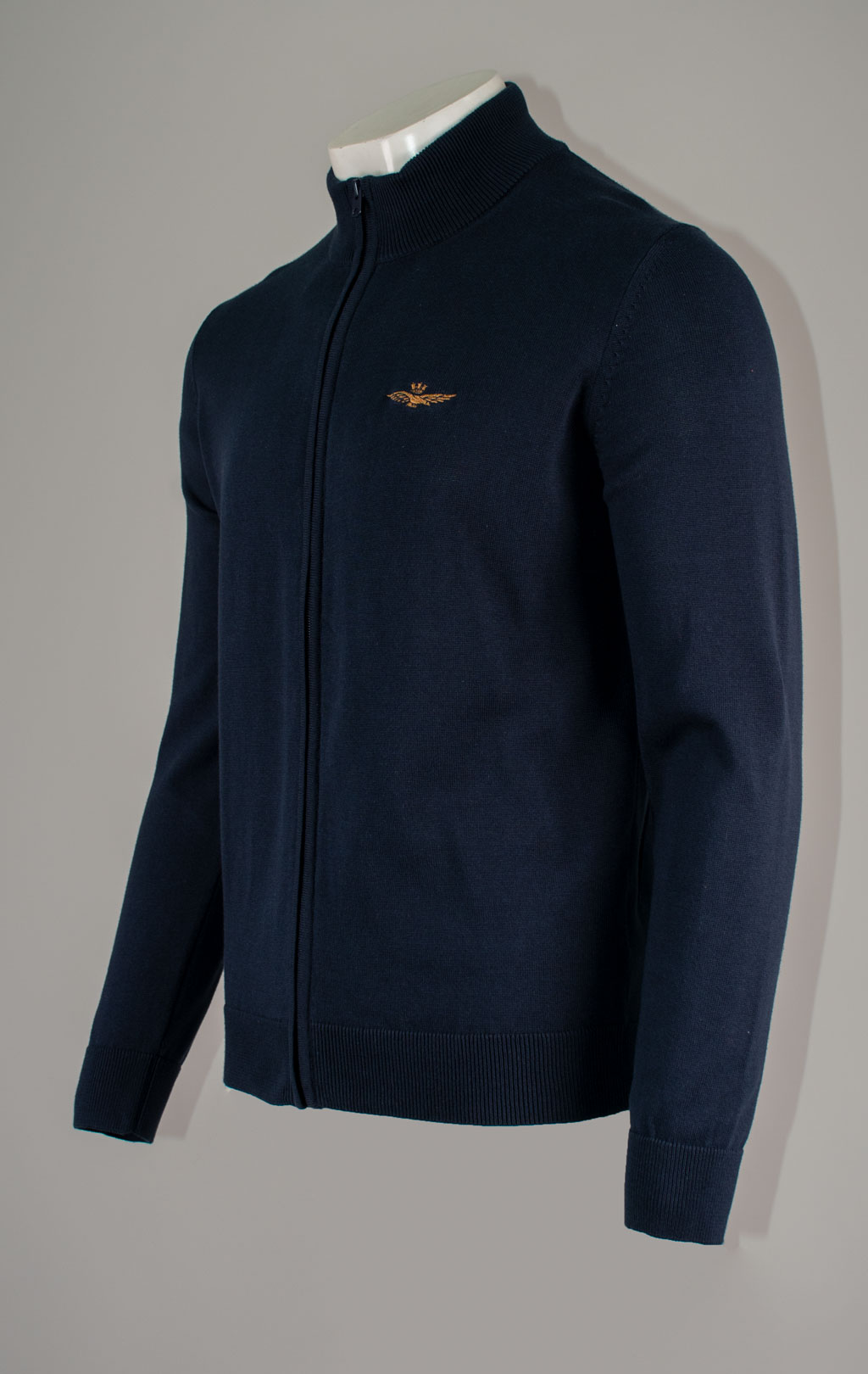 Свитер на молнии AERONAUTICA MILITARE FW 25/26/BL blue navy (MA 1580) 