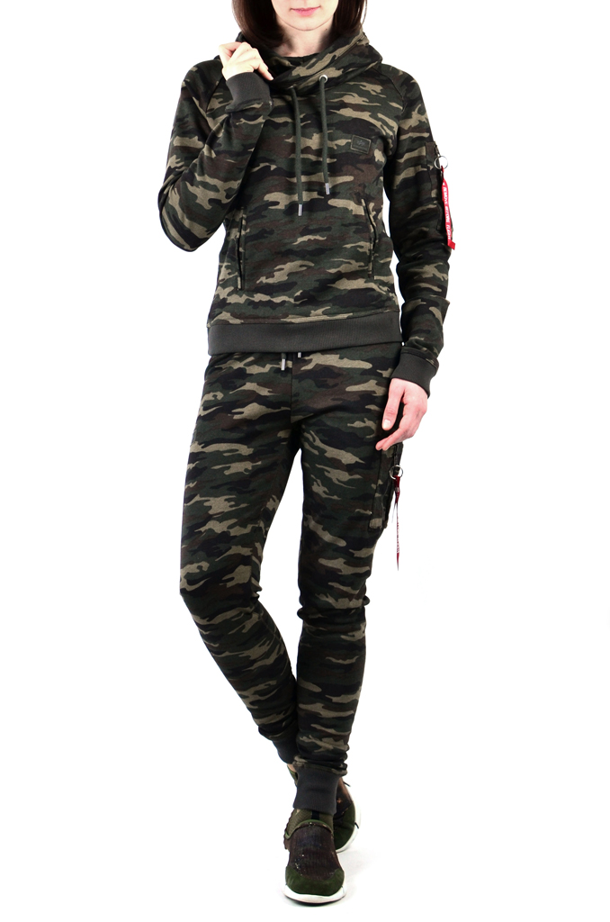 Женская толстовка ALPHA INDUSTRIES X-FIT HOODY camo woodland 65 