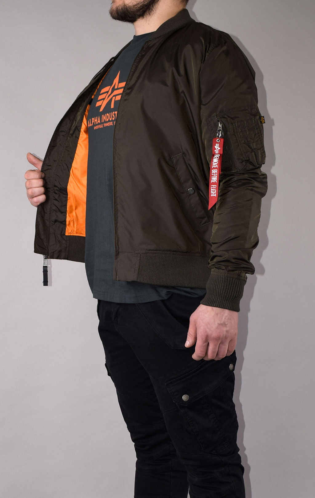 Ветровка-бомбер ALPHA INDUSTRIES TT big size MA-1 rep. grey 