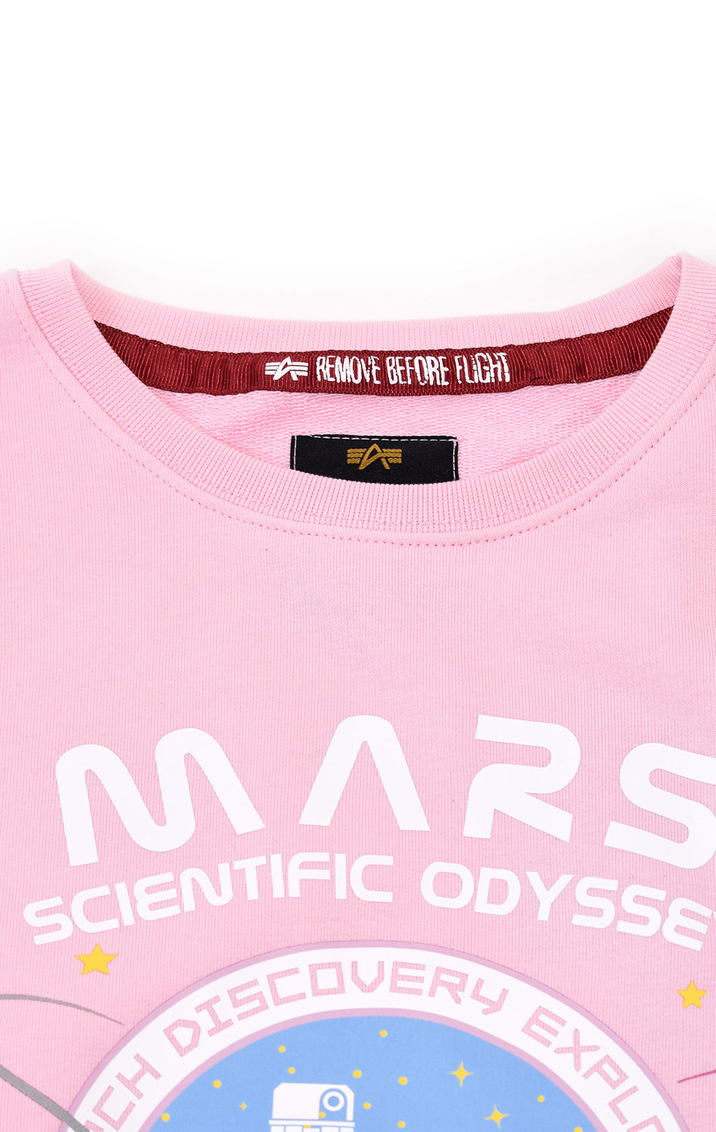 Женский свитшот ALPHA INDUSTRIES NASA MISSION TO MARS SWEATER pastel/neon pink 