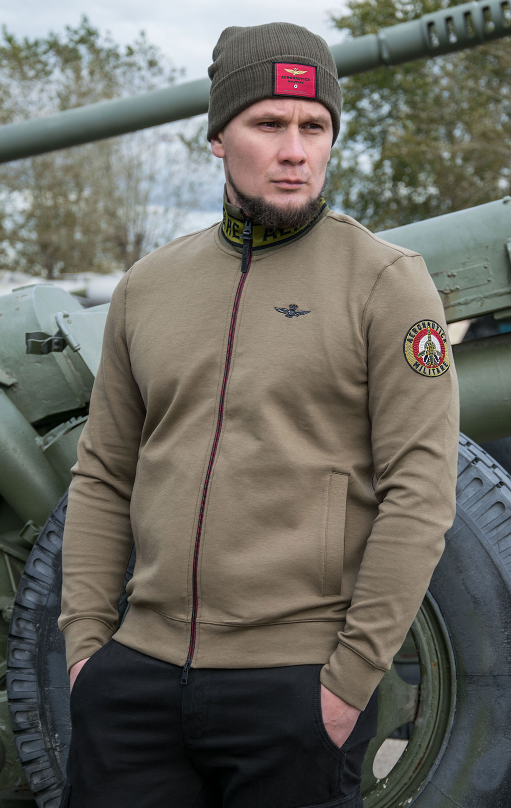 Олимпийка AERONAUTICA MILITARE FW 21/22/TR verde militare (FE 1634) 