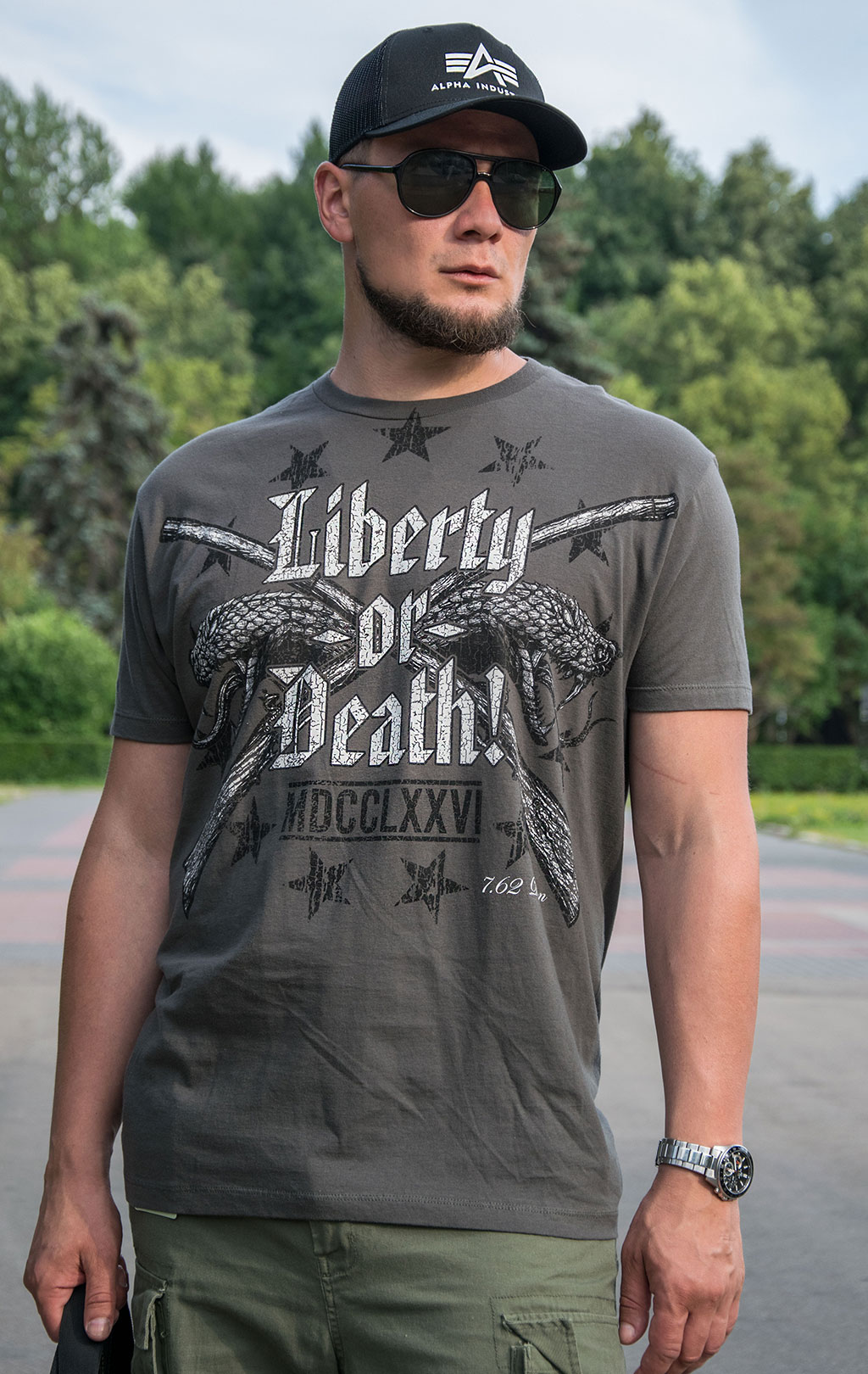 Футболка 7.62 LIBERTY OR DEATH charcoal (560) 