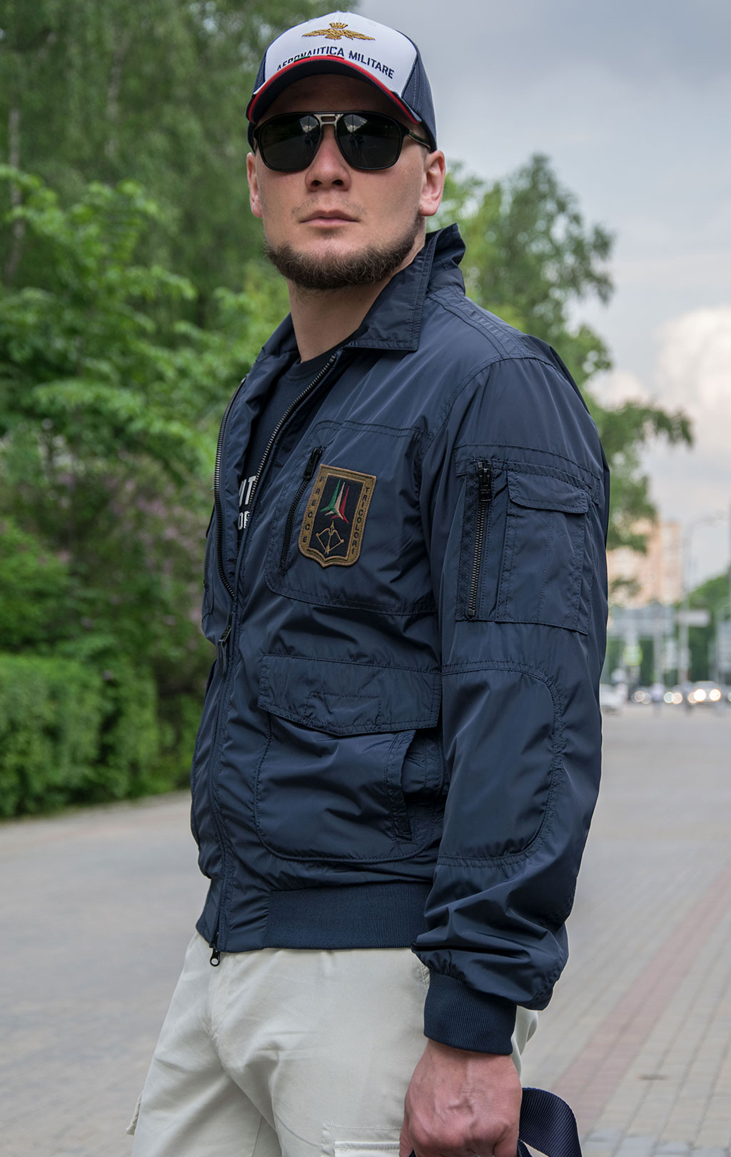 Ветровка-бомбер AERONAUTICA MILITARE SS 21 m/CN blue navy (AB 1719) 