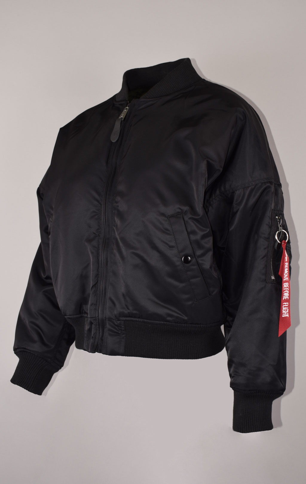 Женская куртка-бомбер лётная ALPHA INDUSTRIES OS REV. FUR MA-1 black 