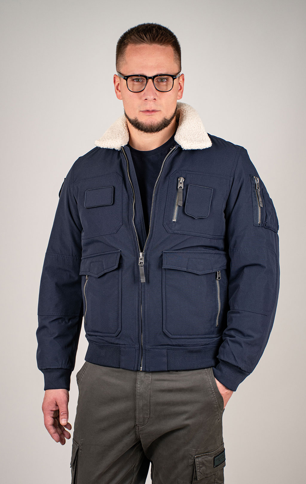Куртка-пилот AERONAUTICA MILITARE FW 25/26/BD midnight blue (AB 3024) 