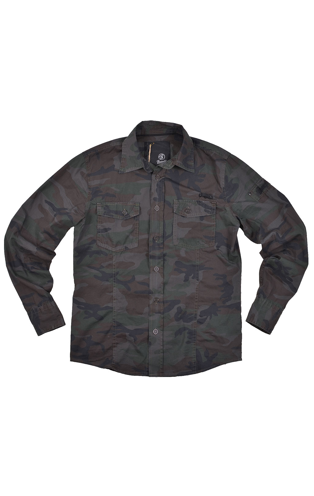 Рубашка BRANDIT Shirt Slim camo woodland 