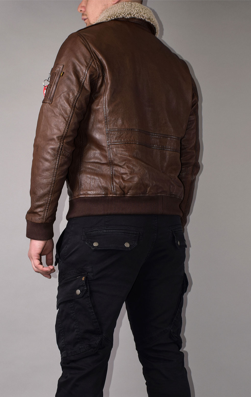 Куртка-пилот ALPHA INDUSTRIES G-1 кожа brown 