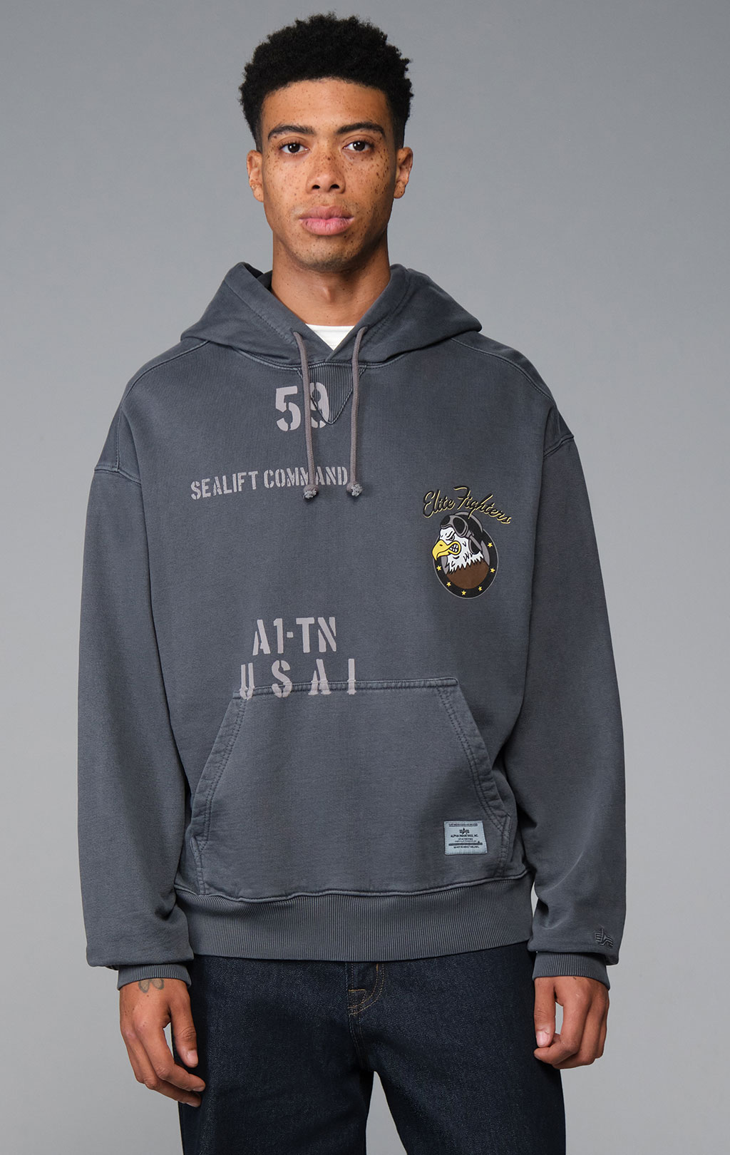 Толстовка ALPHA INDUSTRIES ESSENTIAL HOODIE RELAXED FIT SWEATSHIRT (ELITE) FW 26/27 black 