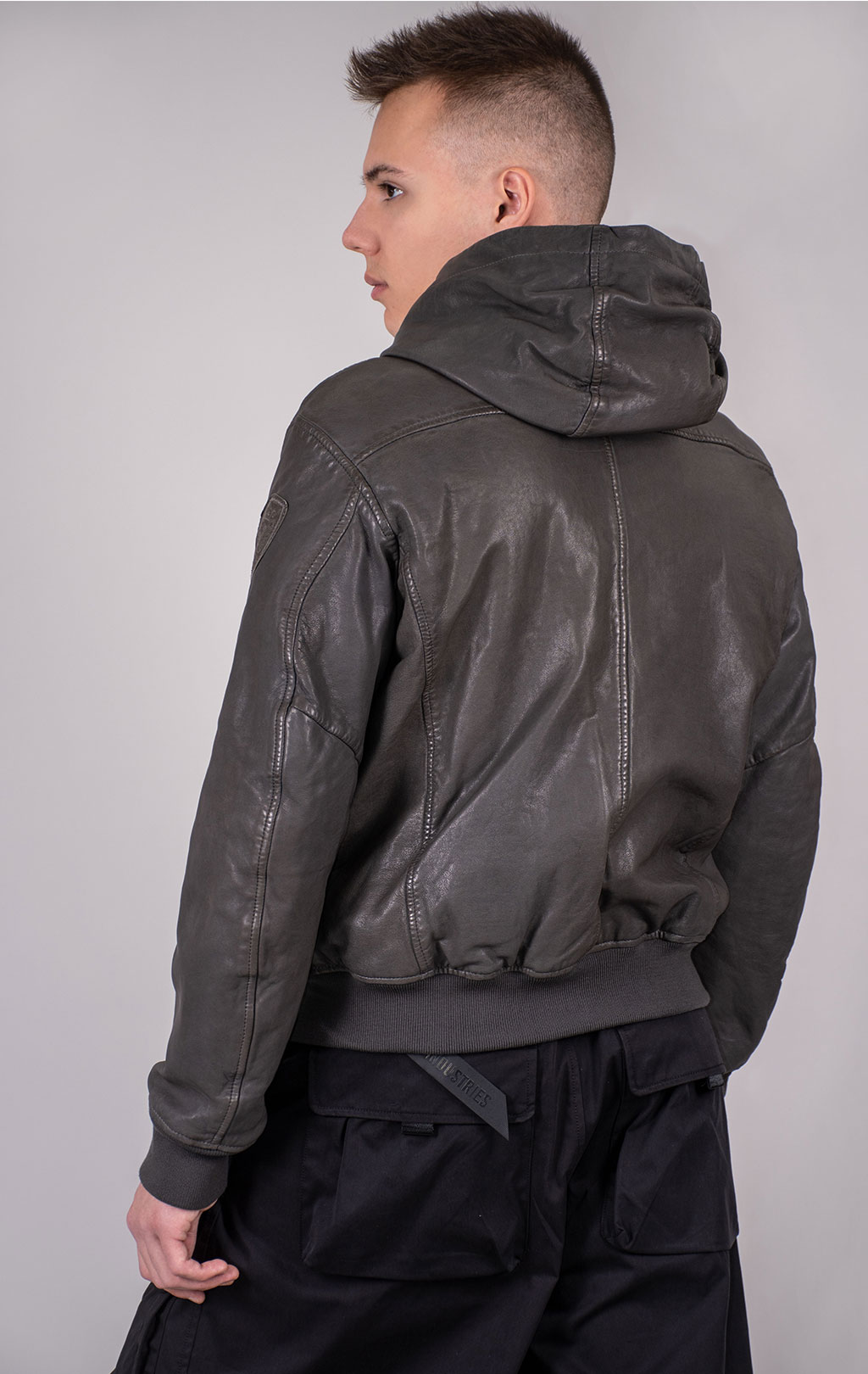 Куртка BLAUER ALDER кожа FW 24/25 grey 976 (LO1379) 