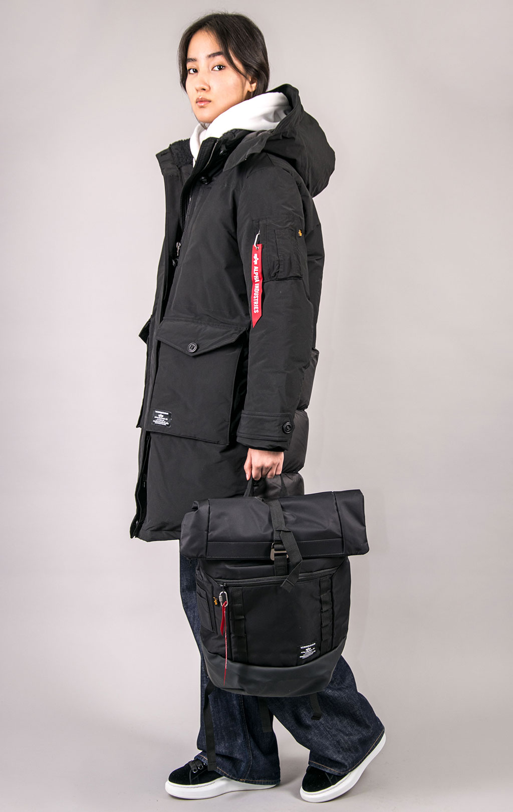 Женская парка ALPHA INDUSTRIES HYBRID PARKA W FW 23/24 m black 