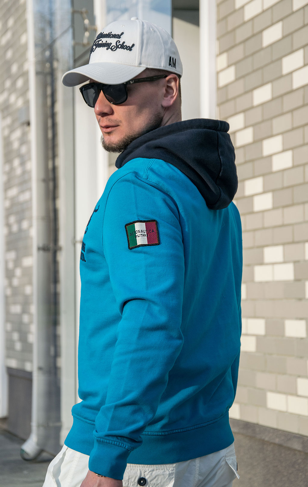 Толстовка с капюшоном AERONAUTICA MILITARE SS 23/TR azzurro (FE 1747) 