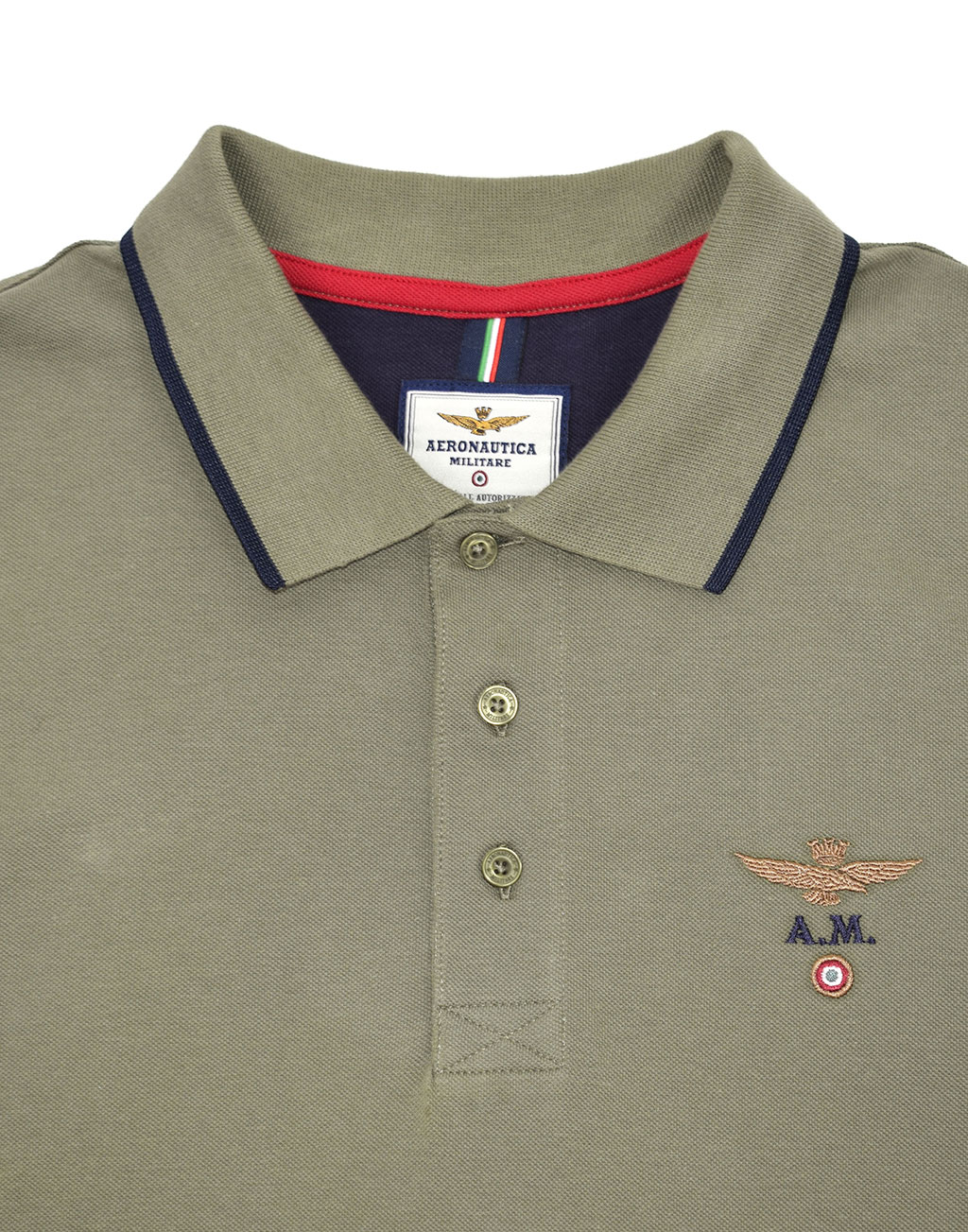 Футболка-поло AERONAUTICA MILITARE SS 20/TR verde militare (PO 1308) 