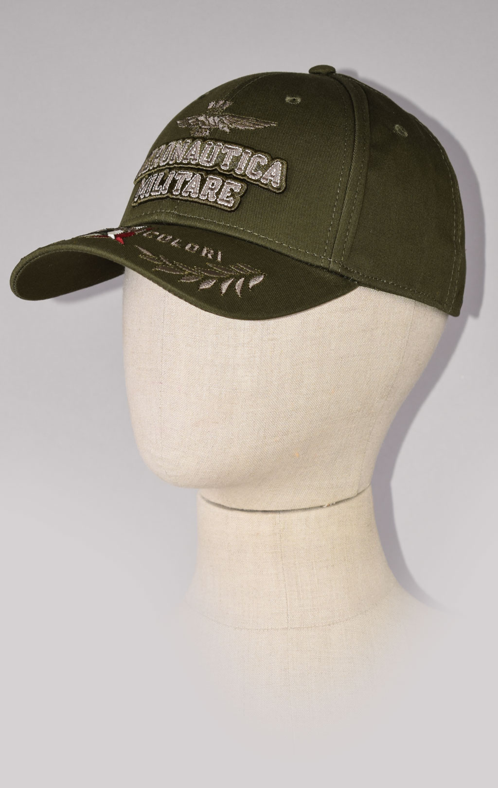 Бейсболка AERONAUTICA MILITARE SS 22/CN verde militare (HA 1104) 