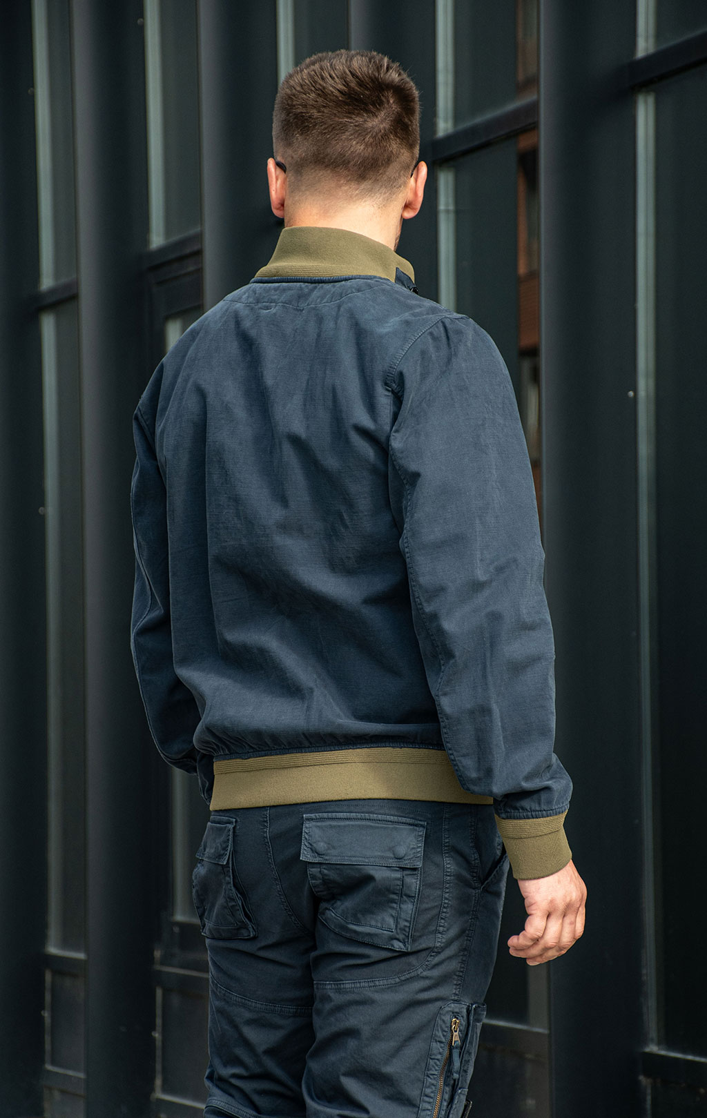 Ветровка-бомбер AERONAUTICA MILITARE big size SS 26/IN blue navy (AB 3042) 