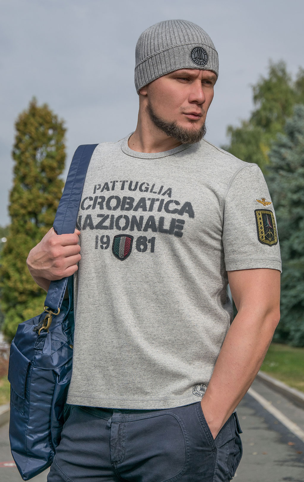 Футболка AERONAUTICA MILITARE FW 22/23/IN grigio mouline (TS 2019) 