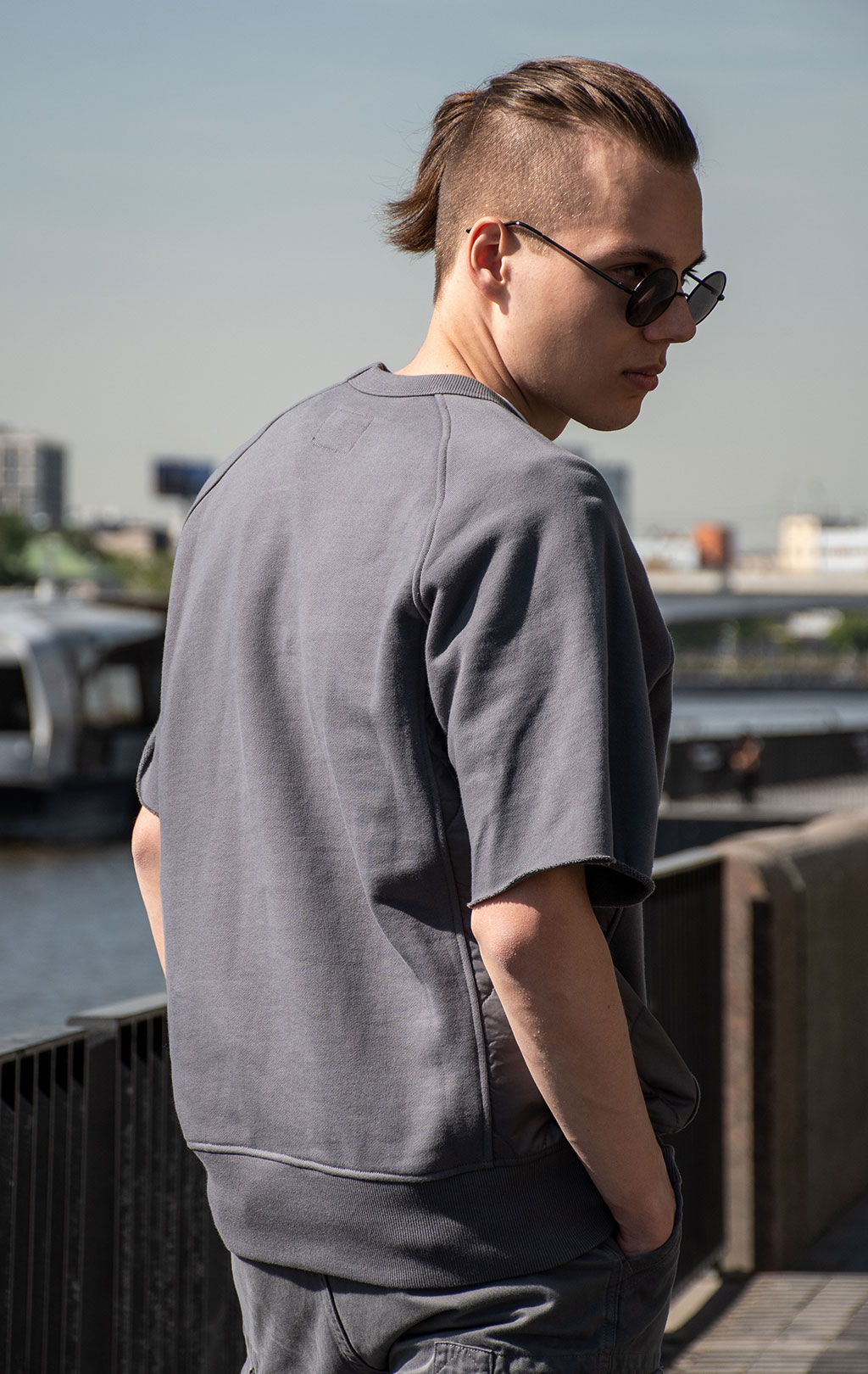 Свитшот ALPHA INDUSTRIES SHORT SLEEVE SWEATSHIRT SS 24 m aircraft gray 