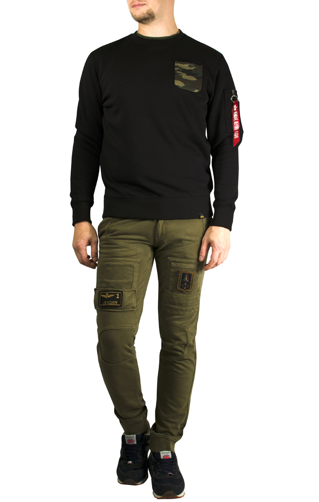 Свитшот ALPHA INDUSTRIES CAMO POCKET black 