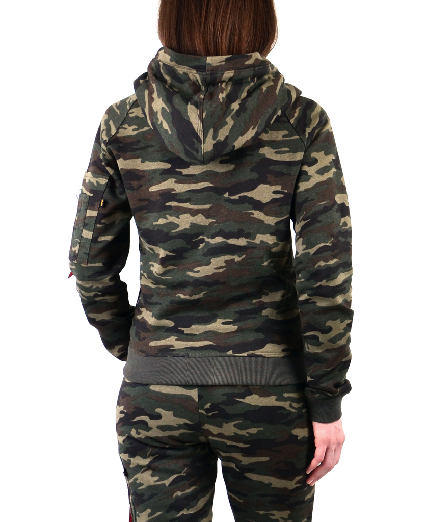 Женская толстовка ALPHA INDUSTRIES X-FIT HOODY camo woodland 65 