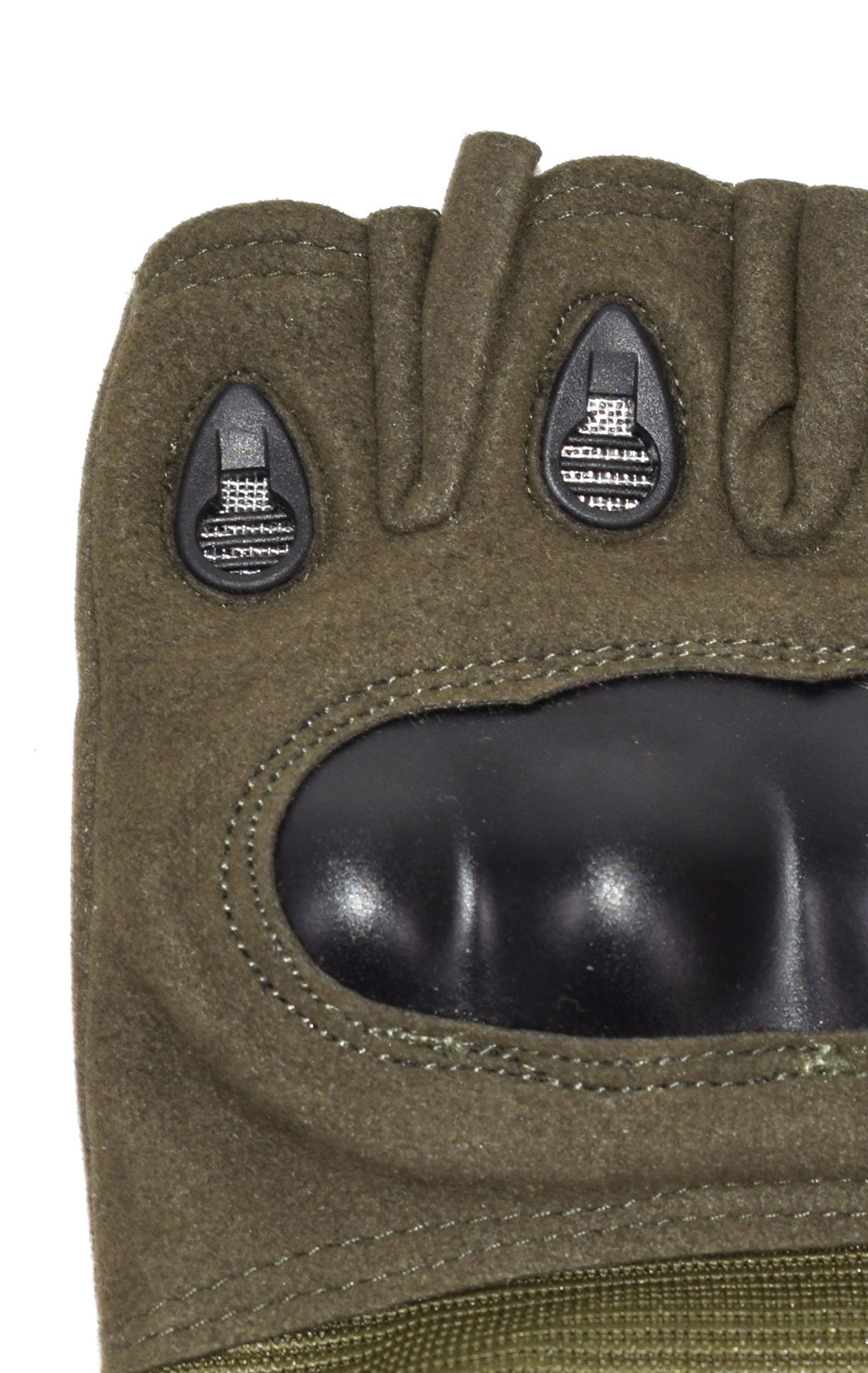 Перчатки тактические OK с пласт. защитой без пальцев green 