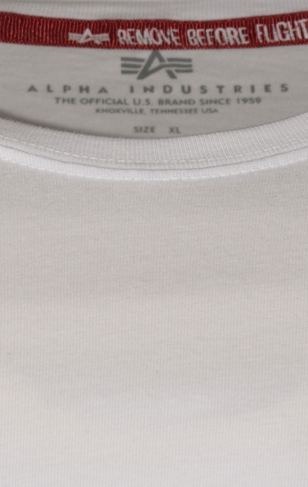 Лонгслив ALPHA INDUSTRIES SLEEVE PRINT HEAVY LS white 