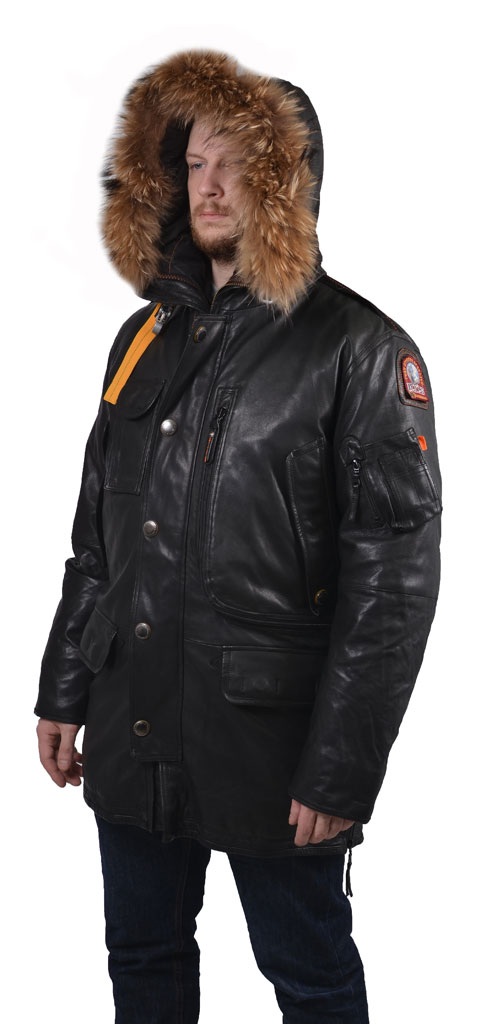 Куртка-аляска PJS KODIAK кожан. black 
