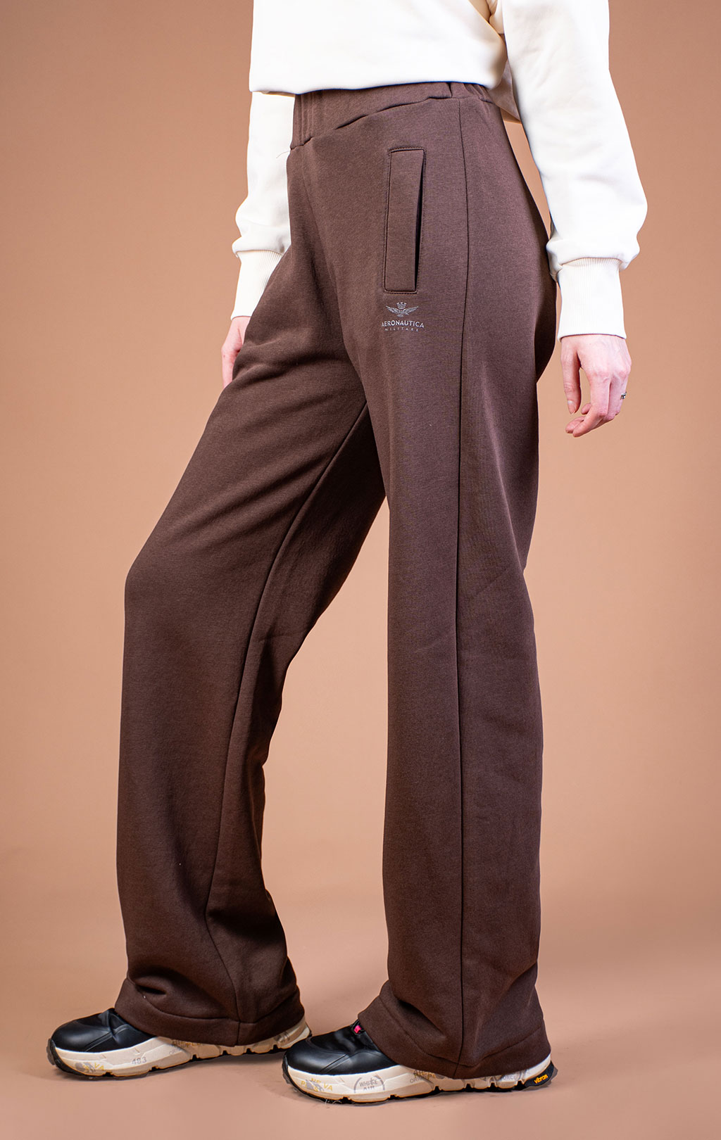 Женские брюки трикотажные AERONAUTICA MILITARE FW 25/26/TR cioccolato (PF 1007) 