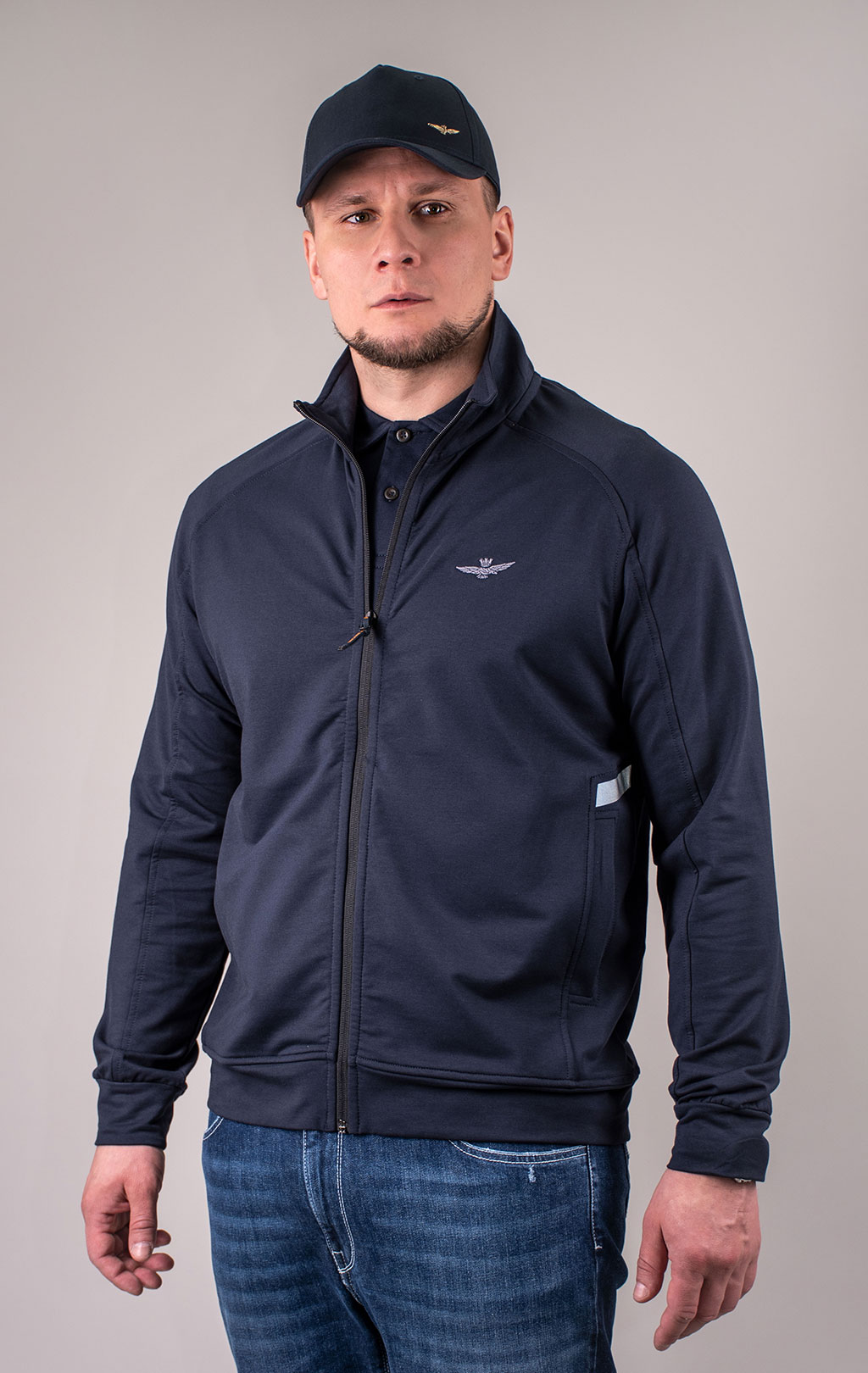 Олимпийка AERONAUTICA MILITARE SS 24 m/IT blue navy (FE 1894) 