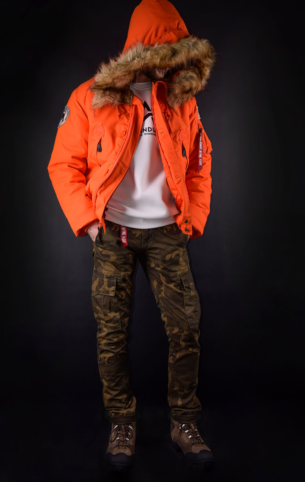 Аляска короткая ALPHA INDUSTRIES POLAR SV flame orange 