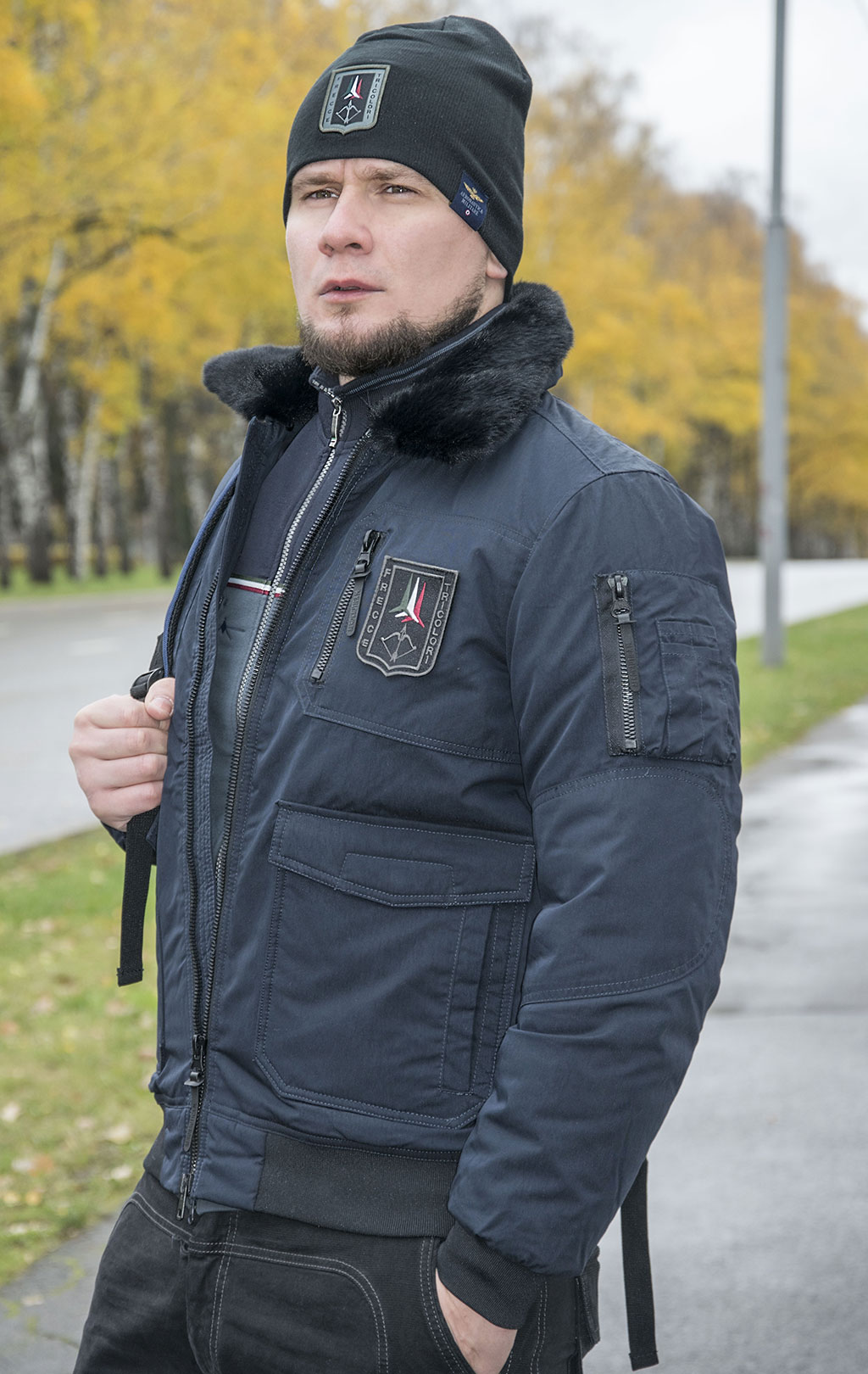 Куртка-пилот AERONAUTICA MILITARE FW 22/23 m/BD blue scuro (AB 2041) 