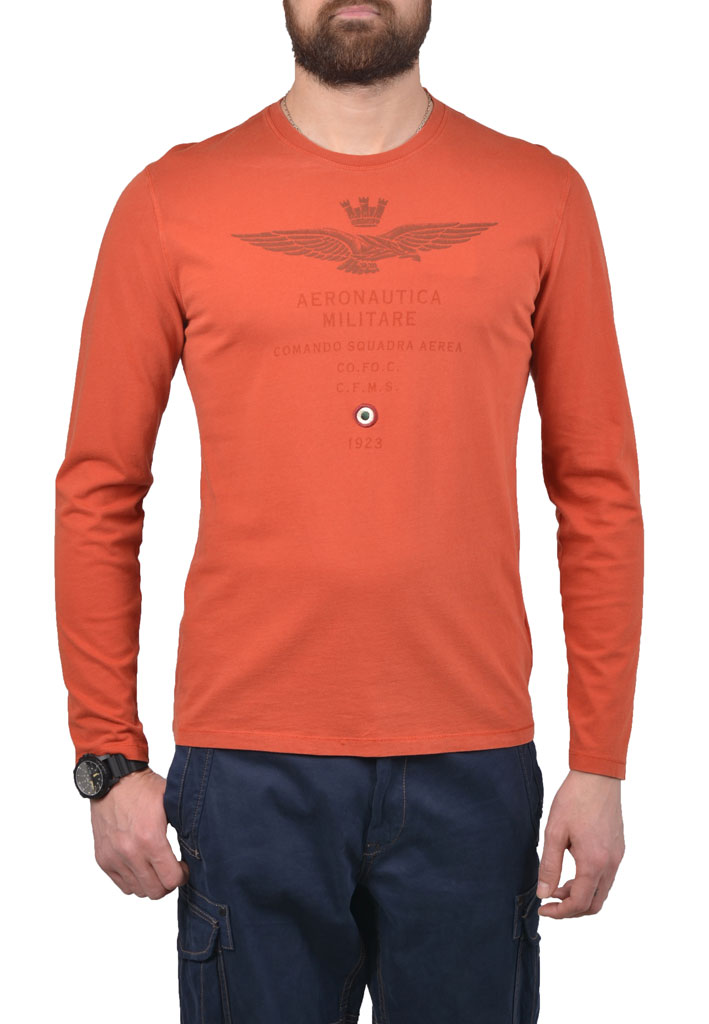Лонгслив AERONAUTICA MILITARE arancio scuro (TS 1201)