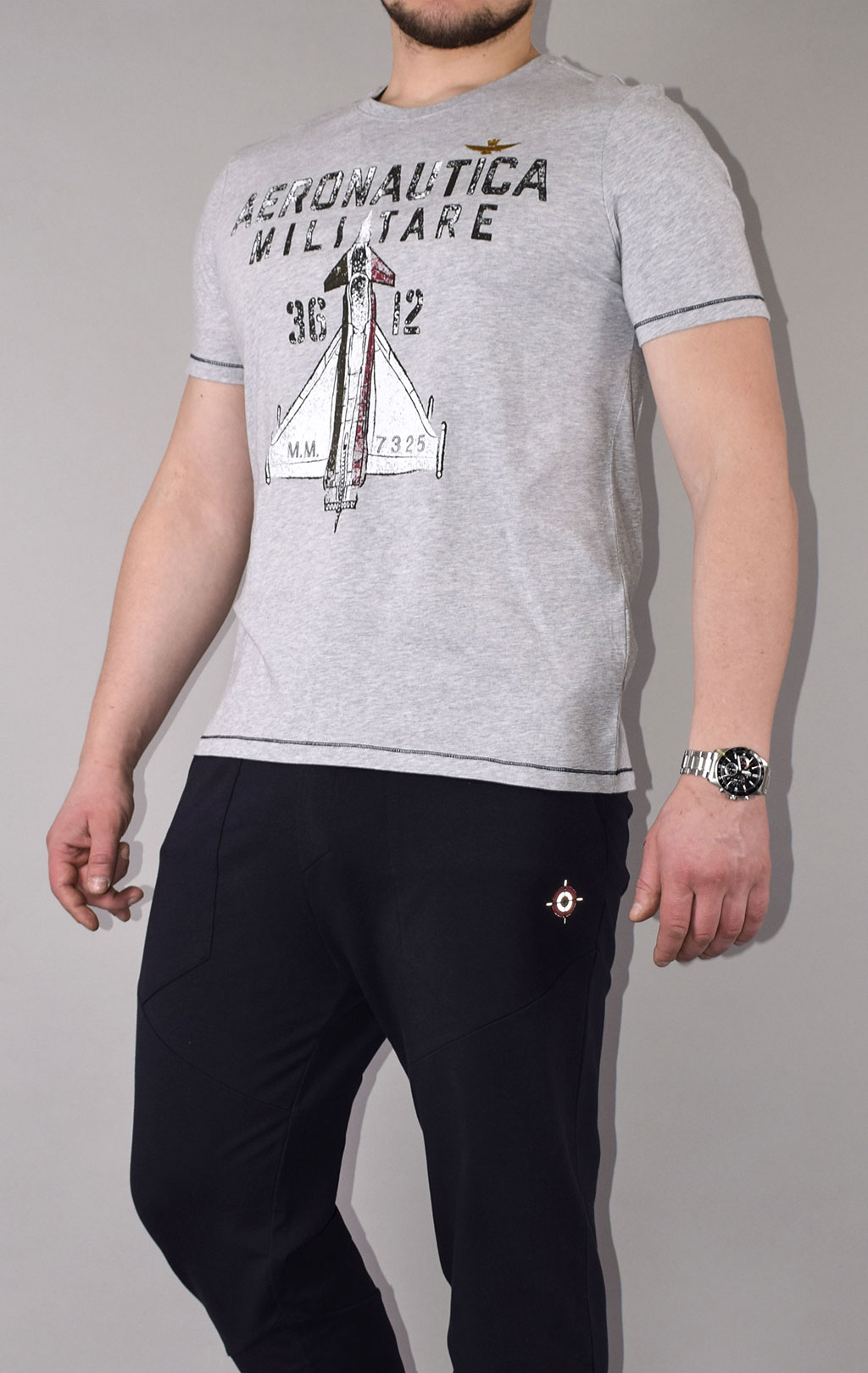 Футболка AERONAUTICA MILITARE SS 21/TR grigio melange (TS 1857) 