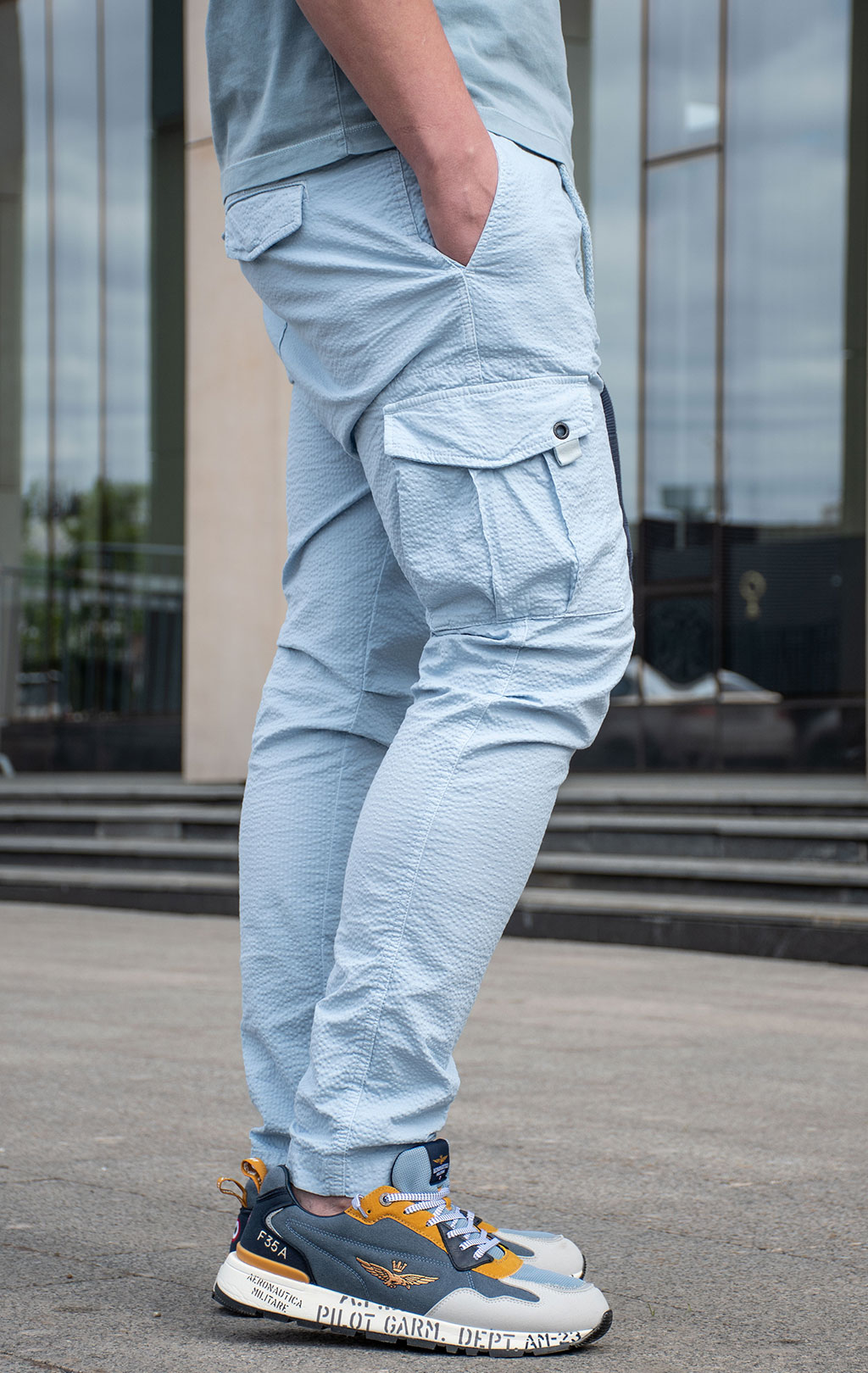 Брюки-карго AERONAUTICA MILITARE SS 24/AL glacier blue (PA 1593) 