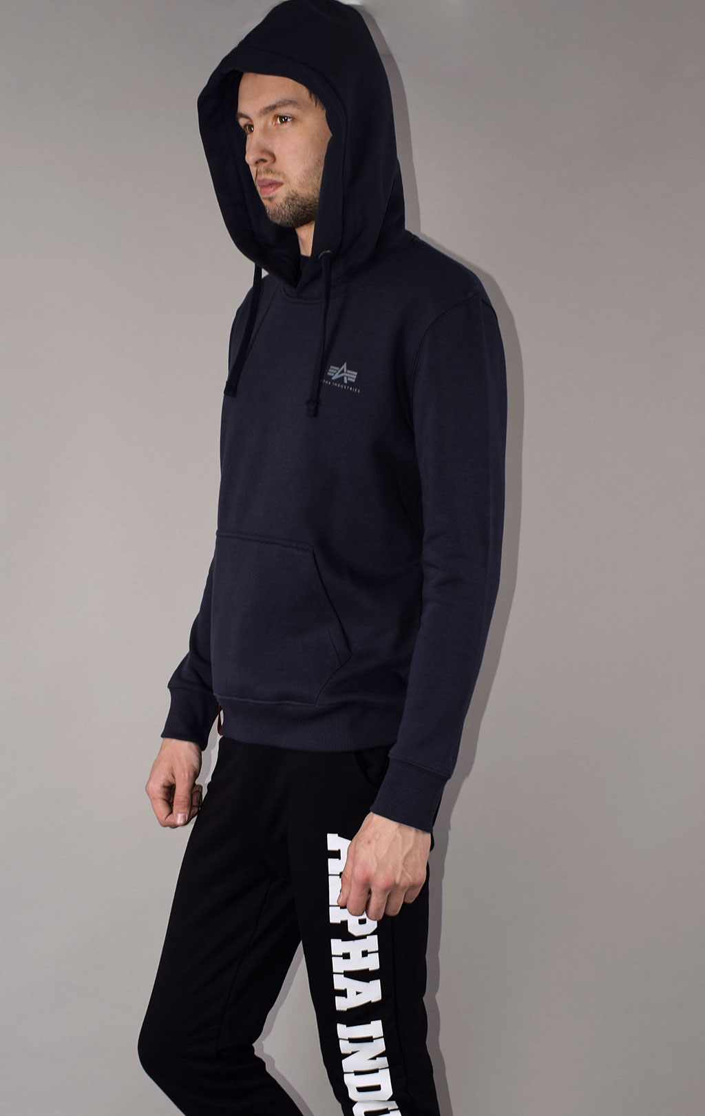 Толстовка ALPHA INDUSTRIES BASIC HOODY SMALL LOGO rep. blue 