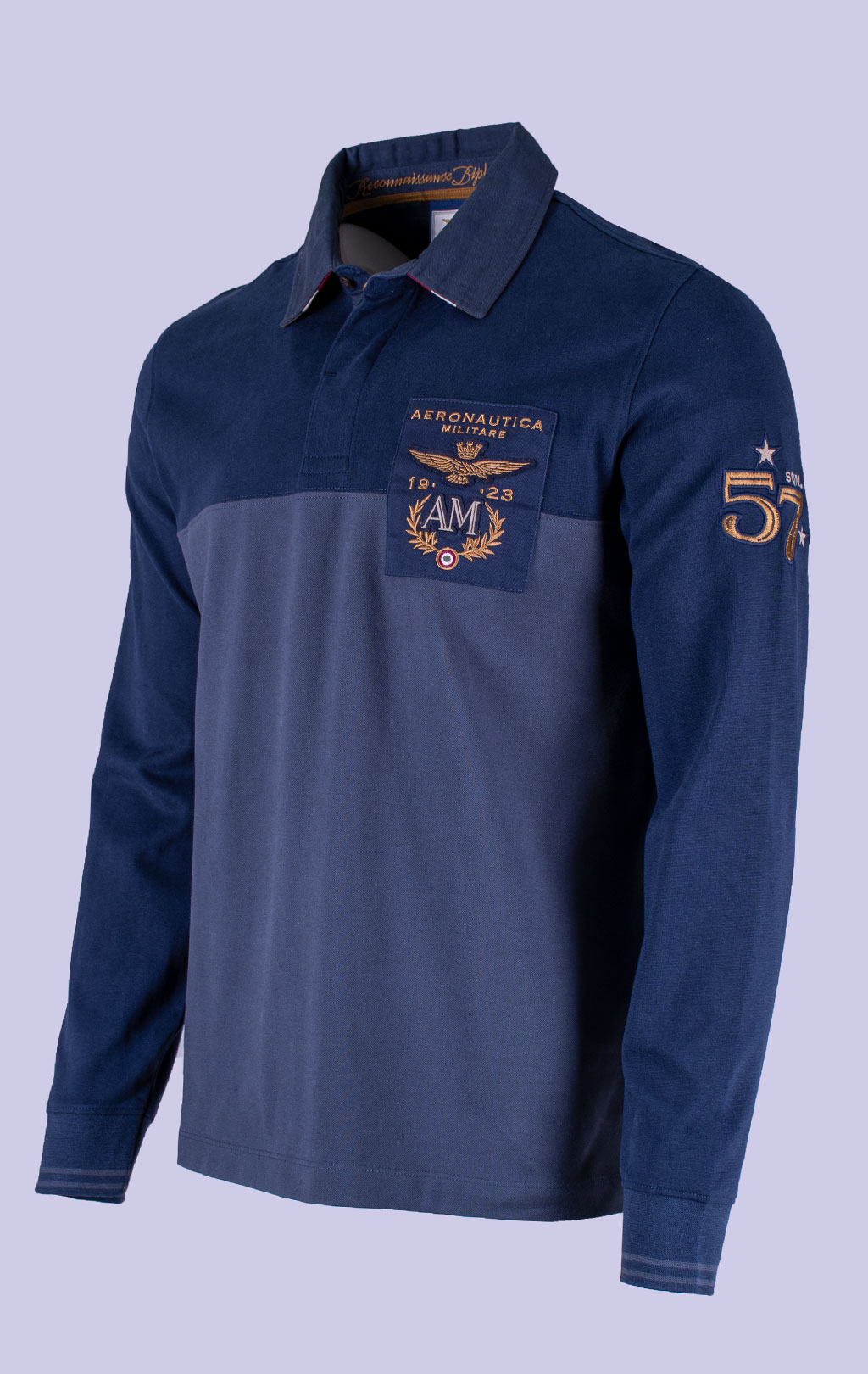 Поло-лонгслив AERONAUTICA MILITARE FW 26/27/BD blue navy/shark (PO 1950) 