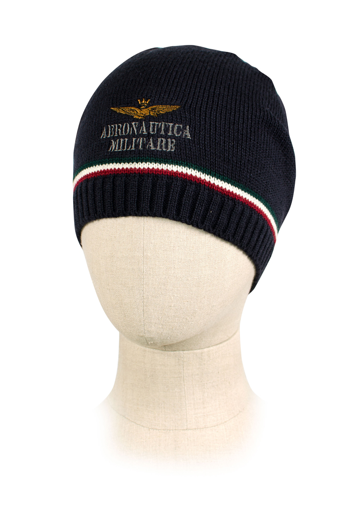 Шапка вязаная AERONAUTICA MILITARE blue navy (HA 952)