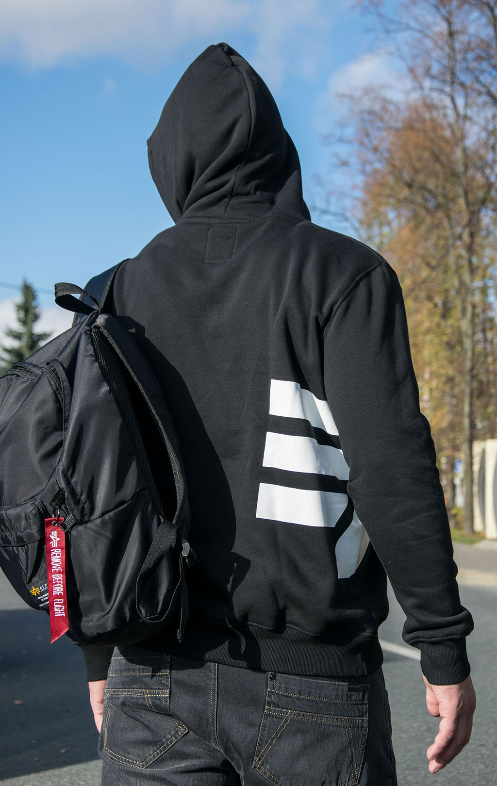 Толстовка ALPHA INDUSTRIES SIDE LOGO HOODY black 