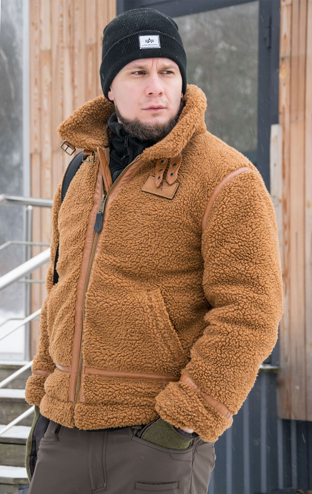 Куртка-пилот ALPHA INDUSTRIES B3 TEDDY camel 