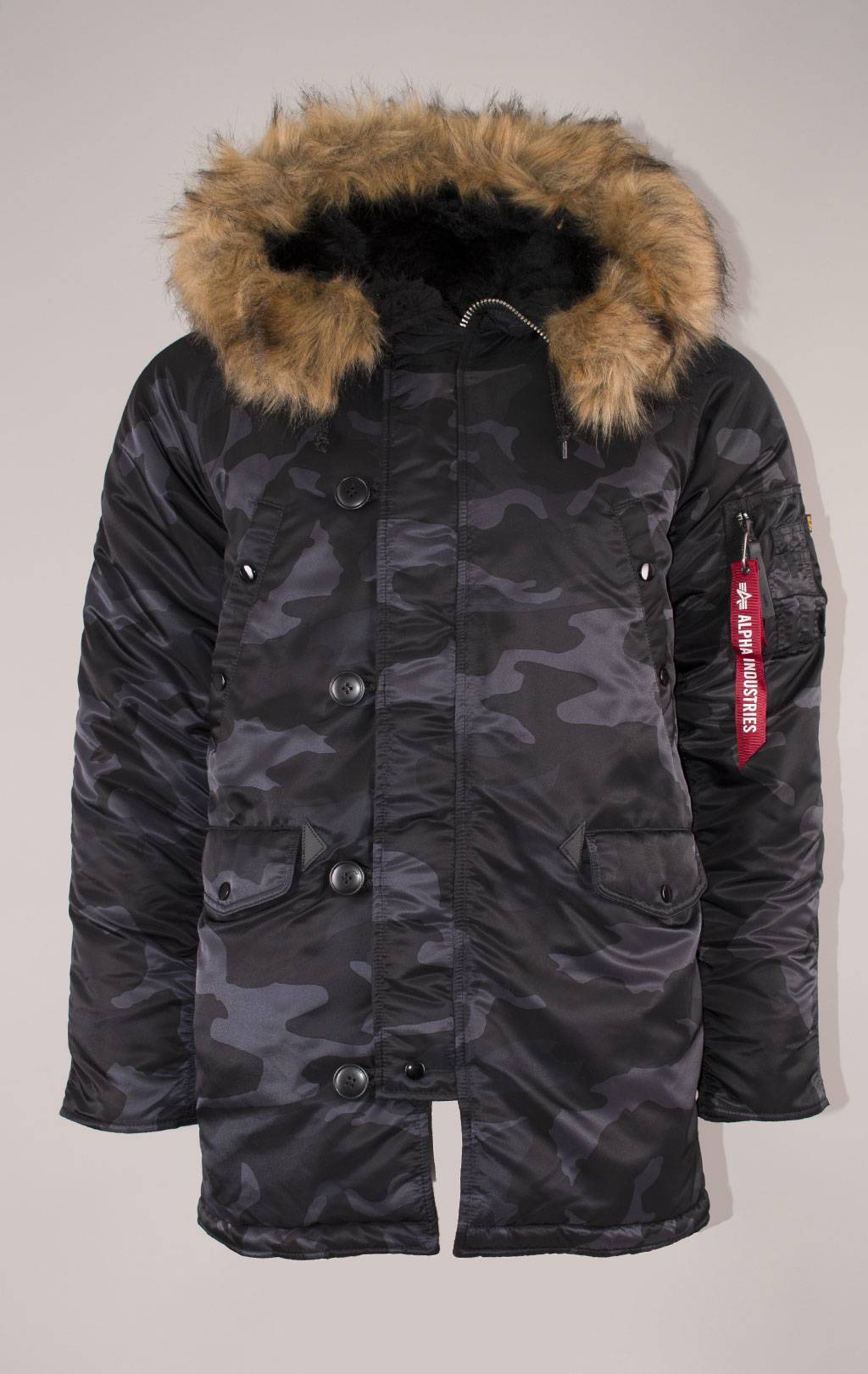 Аляска ALPHA INDUSTRIES SLIM FIT N-3B FW 21/22 m black woodland camo 