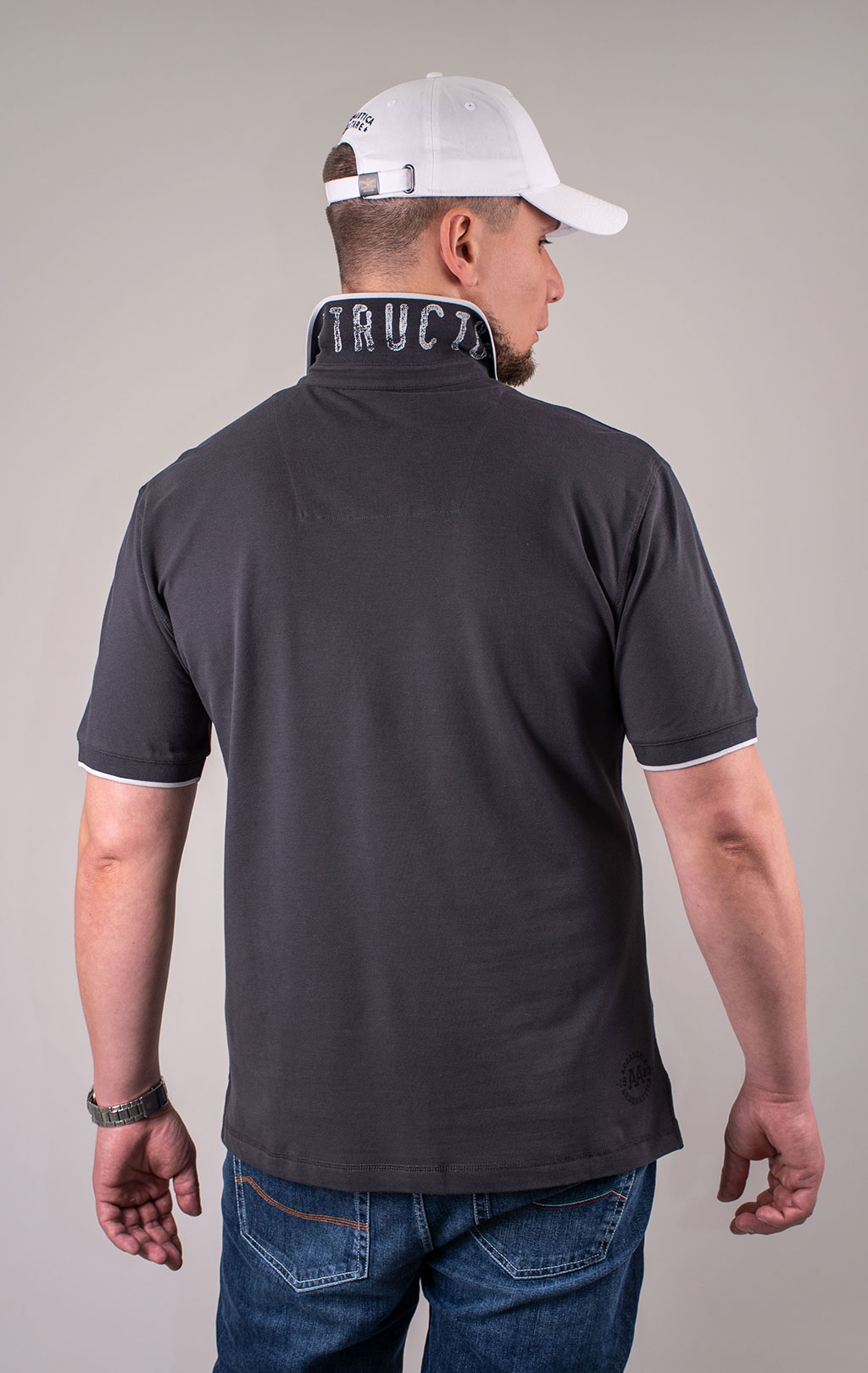 Футболка-поло AERONAUTICA MILITARE GRIFO PRINT SS 24 m/TR anthracite grey (PO 1753) 