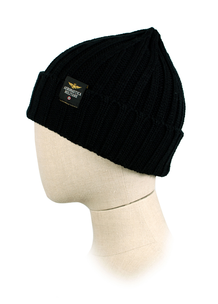 Шапка вязаная AERONAUTICA MILITARE nero (HA 965)