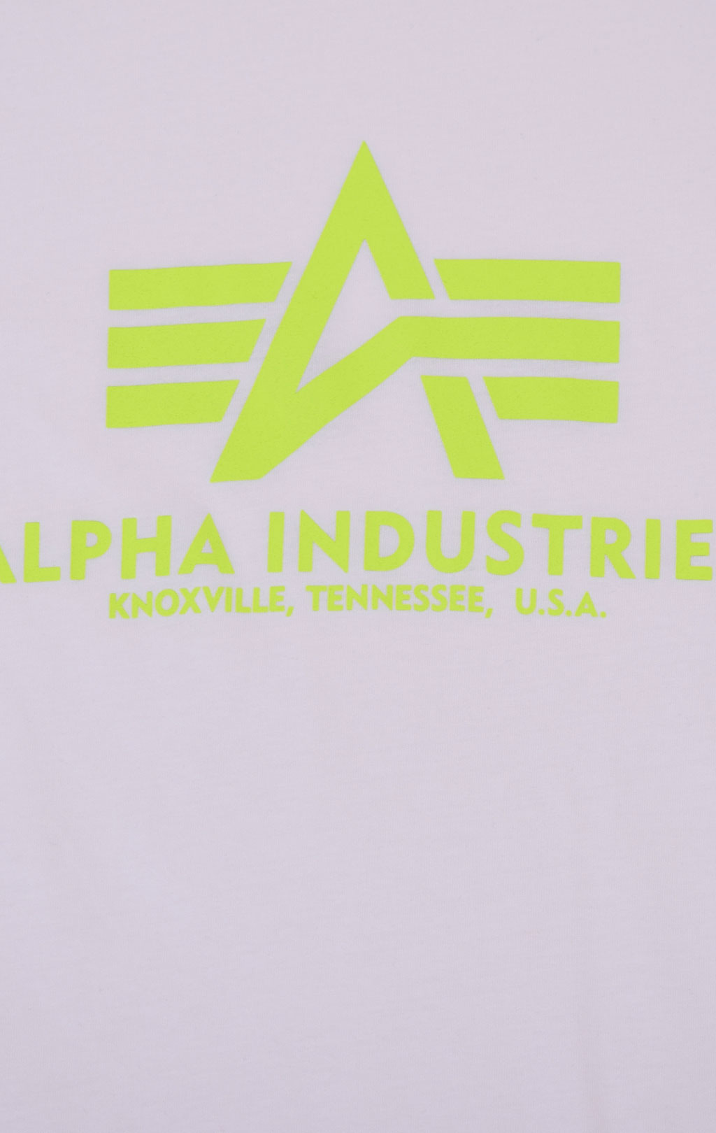 Футболка ALPHA INDUSTRIES BASIC T big size white/neon yellow 