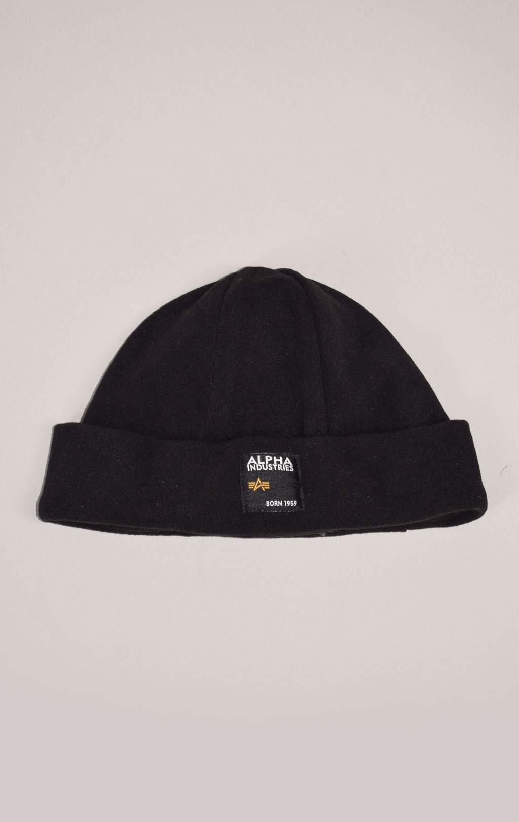 Шапка ALPHA INDUSTRIES LABEL FLEECE BEANIE black 