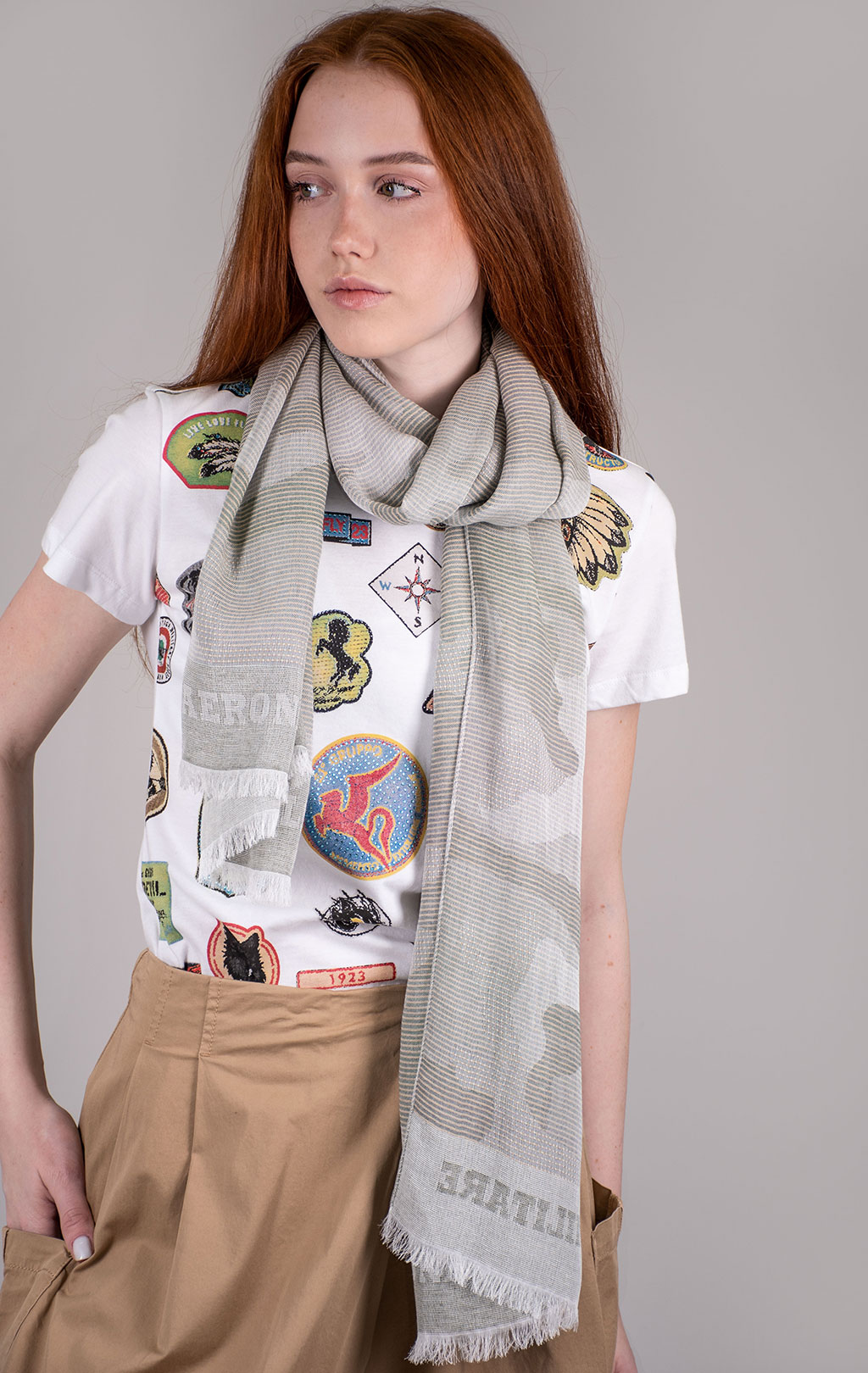 Шарф AERONAUTICA MILITARE SS 24 m/IT green camo (SH 1144) 