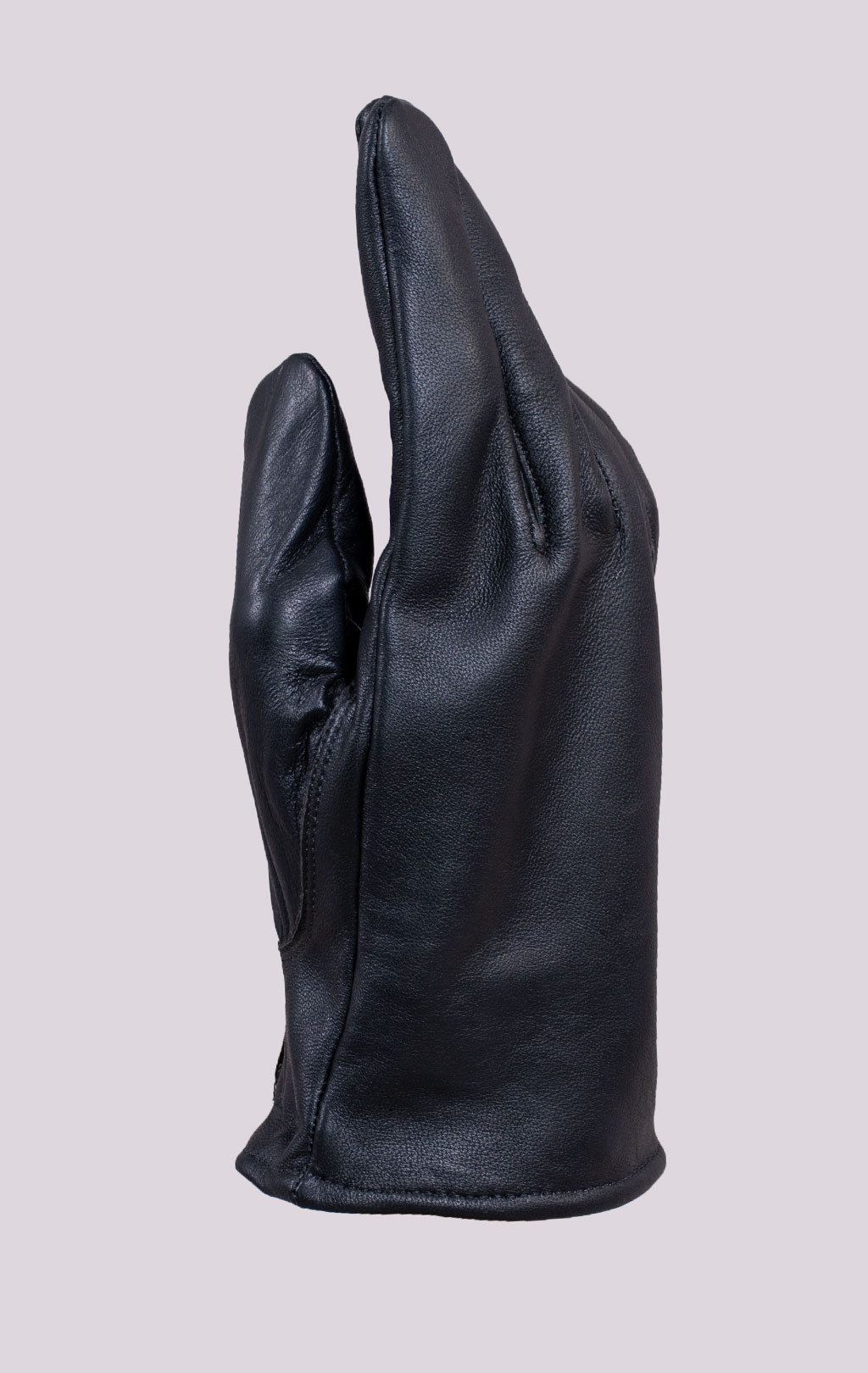 Перчатки утеплённые кожа с кнопкой black WG-119 Пакистан