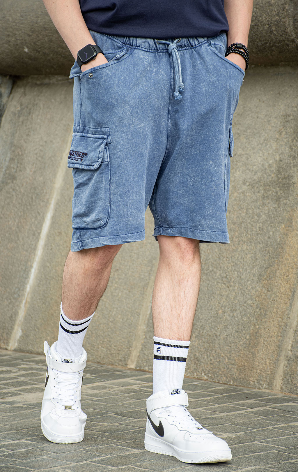 Шорты трикотажные ALPHA INDUSTRIES TERRY DYED SHORT SS 25 m rep. blue 